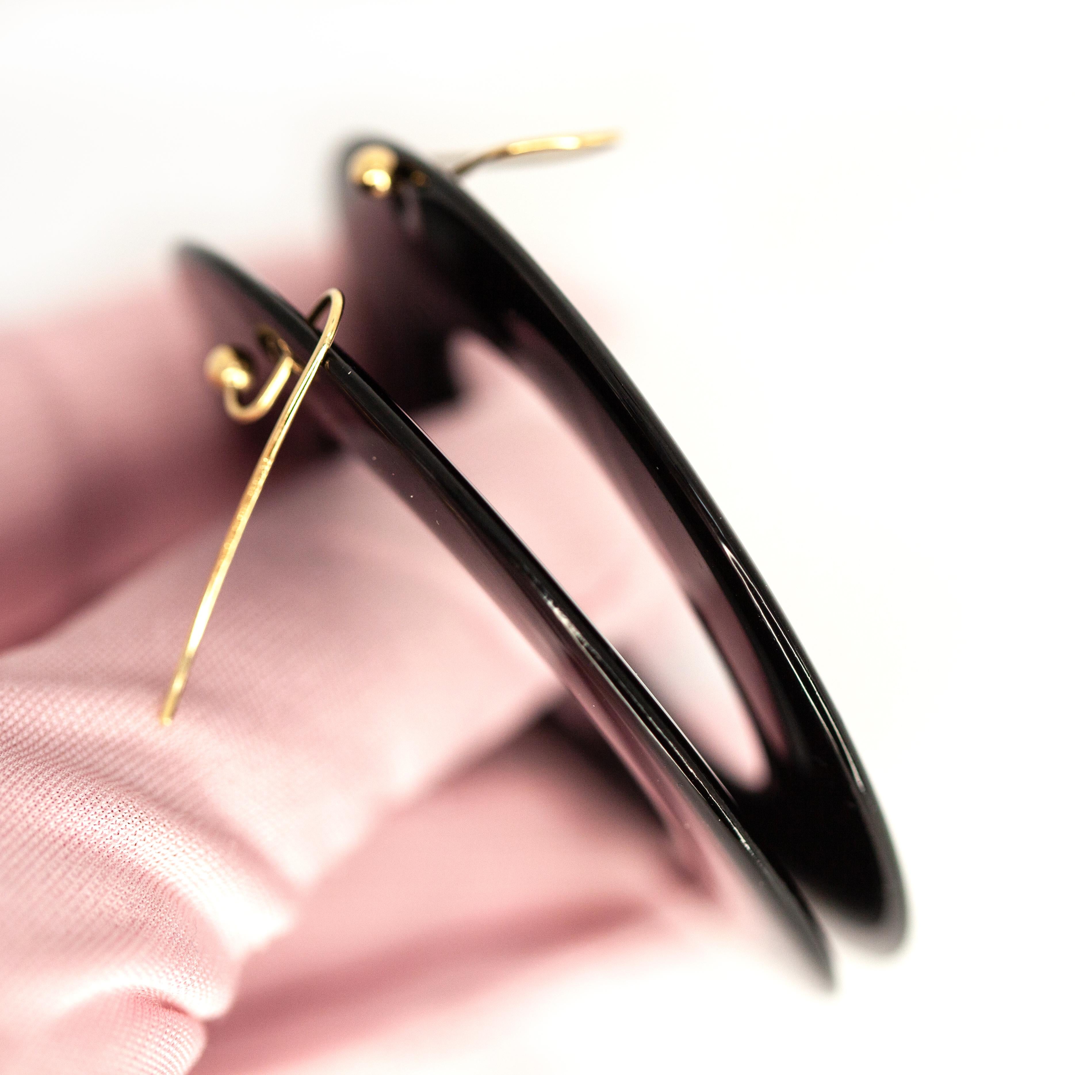 Tiffany & Co. Boucles d'oreilles en laque noire Elsa Peretti Sevillana en vente 1