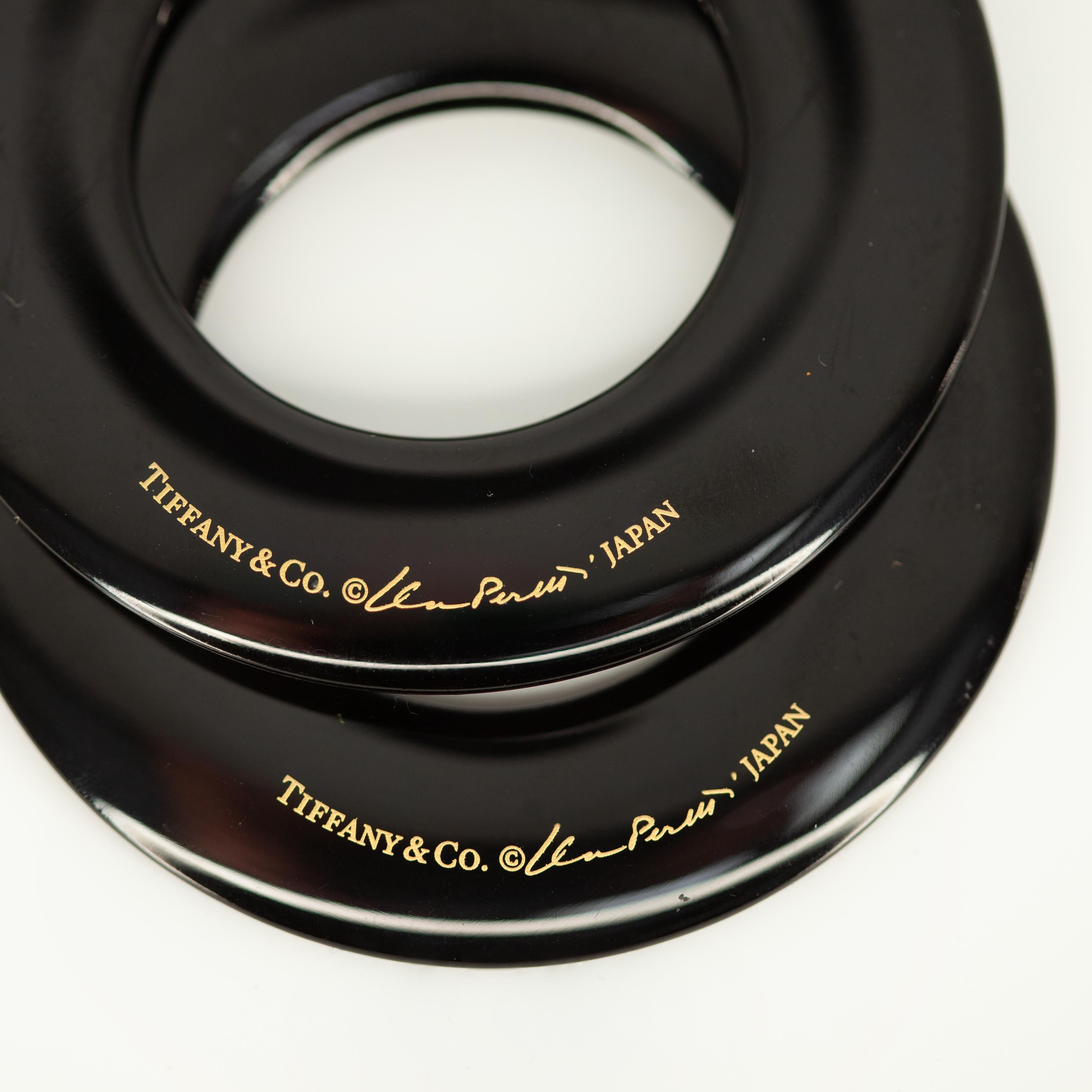 Tiffany & Co. Boucles d'oreilles en laque noire Elsa Peretti Sevillana en vente 2