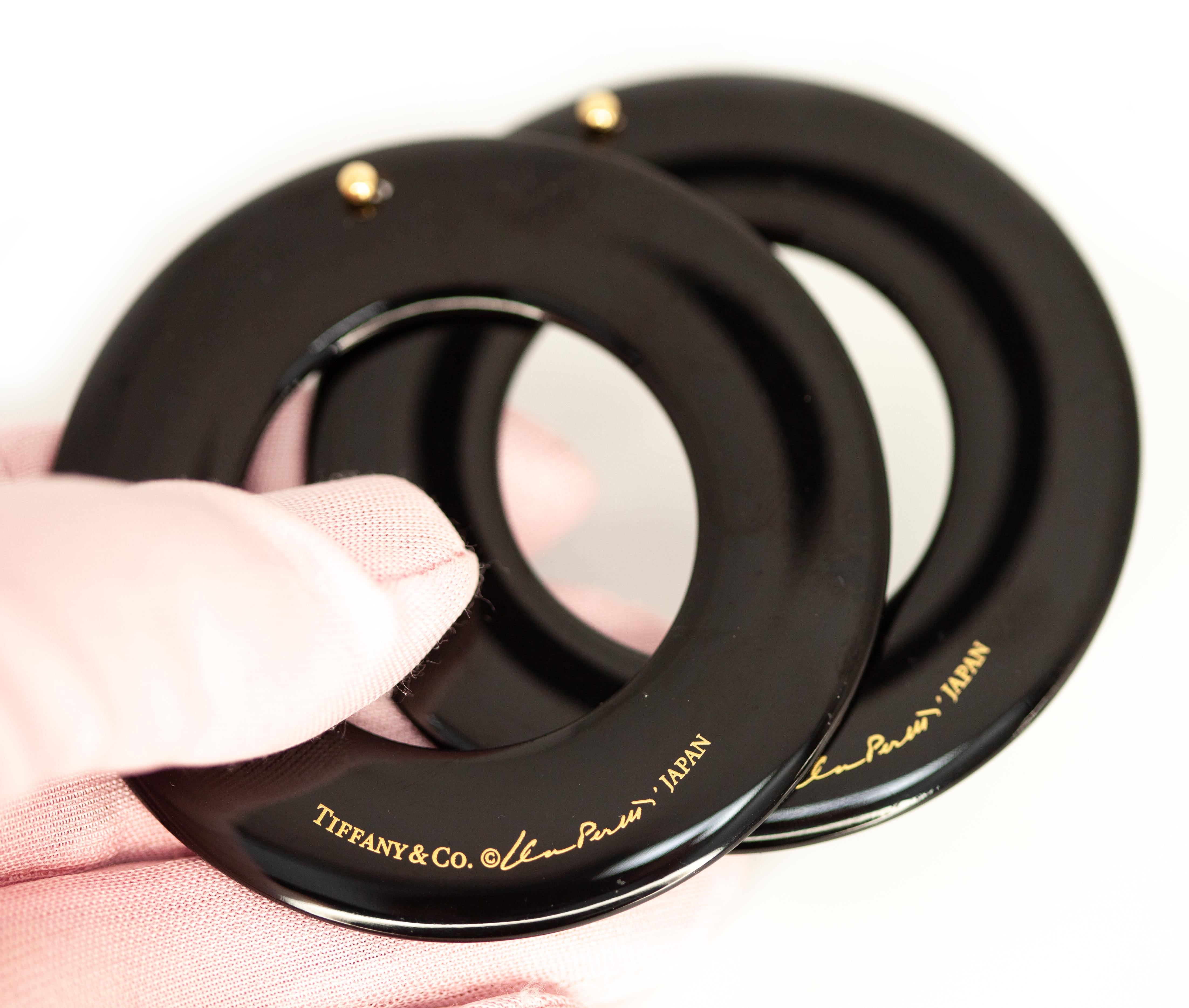 Tiffany & Co. Boucles d'oreilles en laque noire Elsa Peretti Sevillana en vente 3