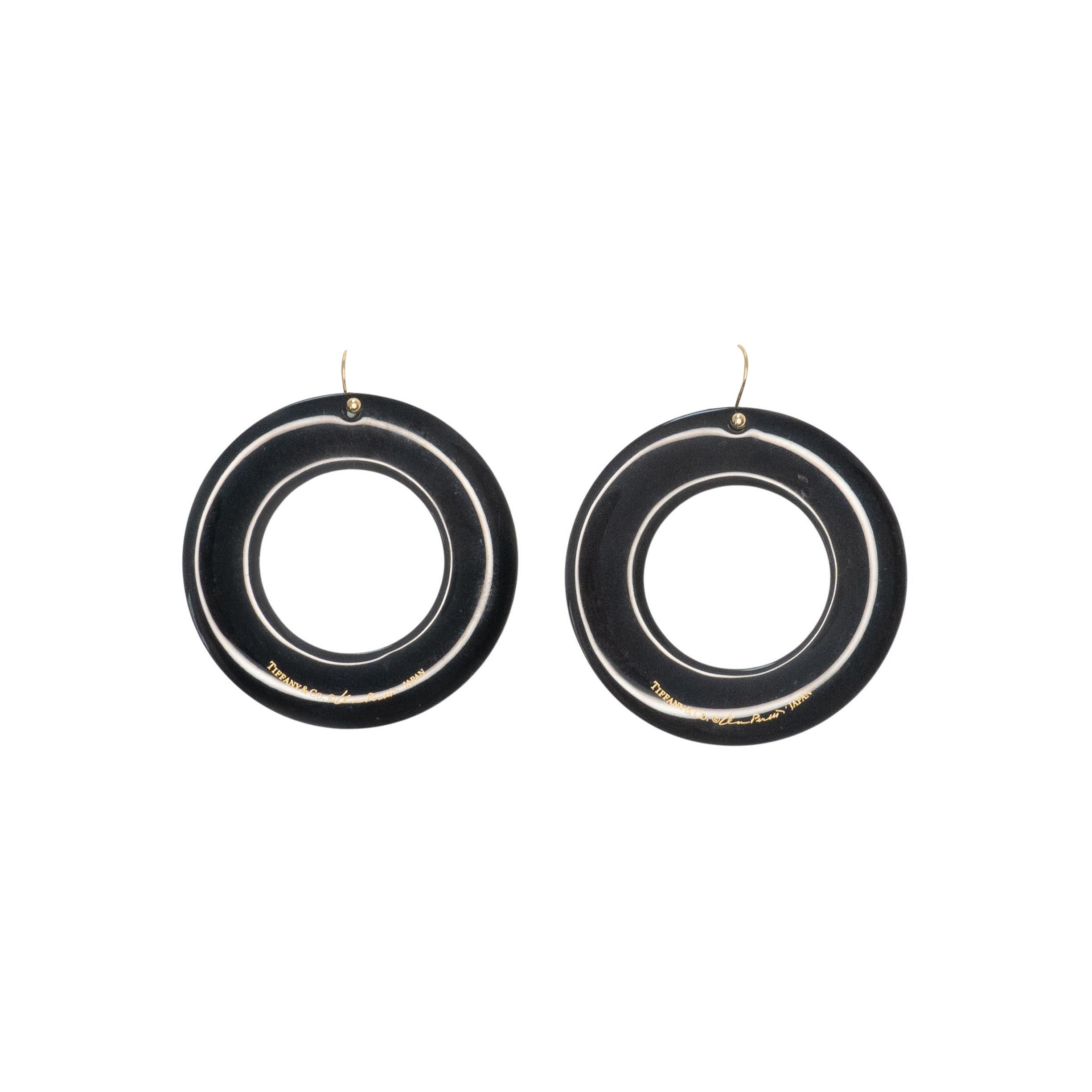 Tiffany & Co. Elsa Peretti Sevillana Black Lacquer Earrings For Sale