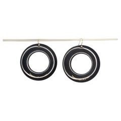 Tiffany 
Co. Pendientes Elsa Peretti Sevillana Laca Negra