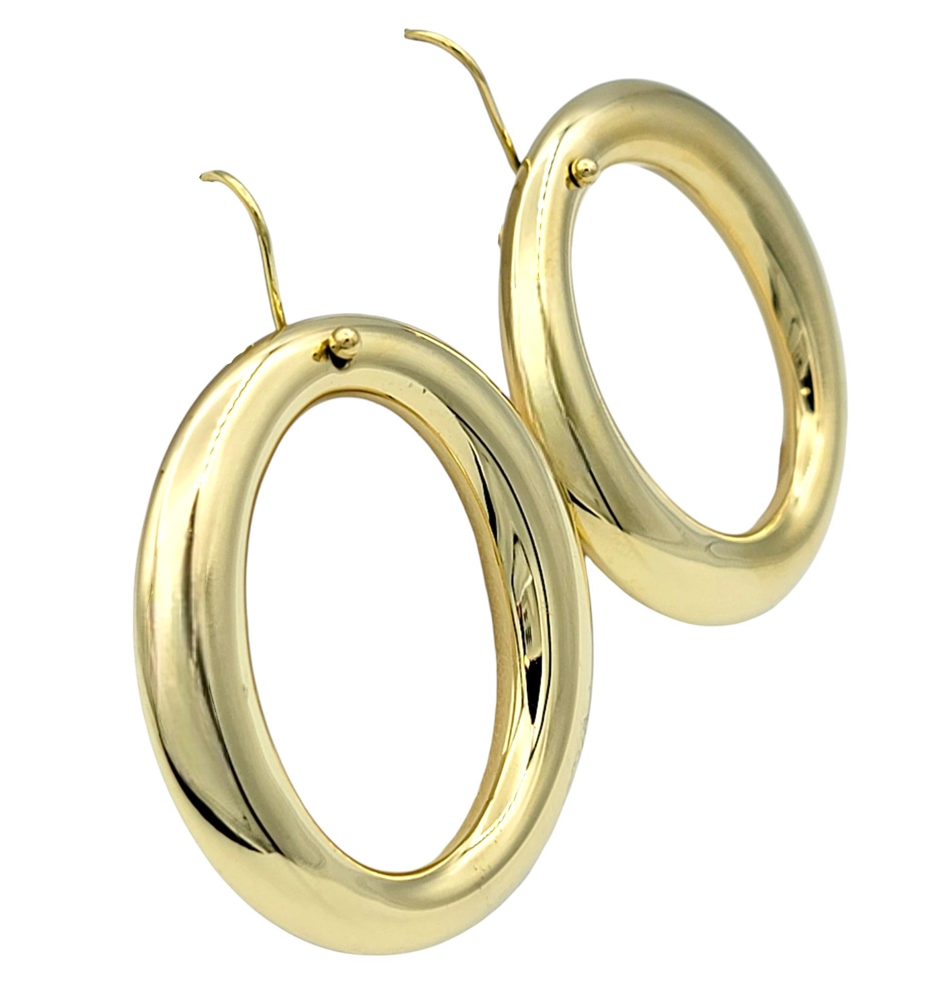 Tiffany & Co. Elsa Peretti Sevillana, boucles d'oreilles circulaires en or jaune 18 carats Bon état - En vente à Scottsdale, AZ