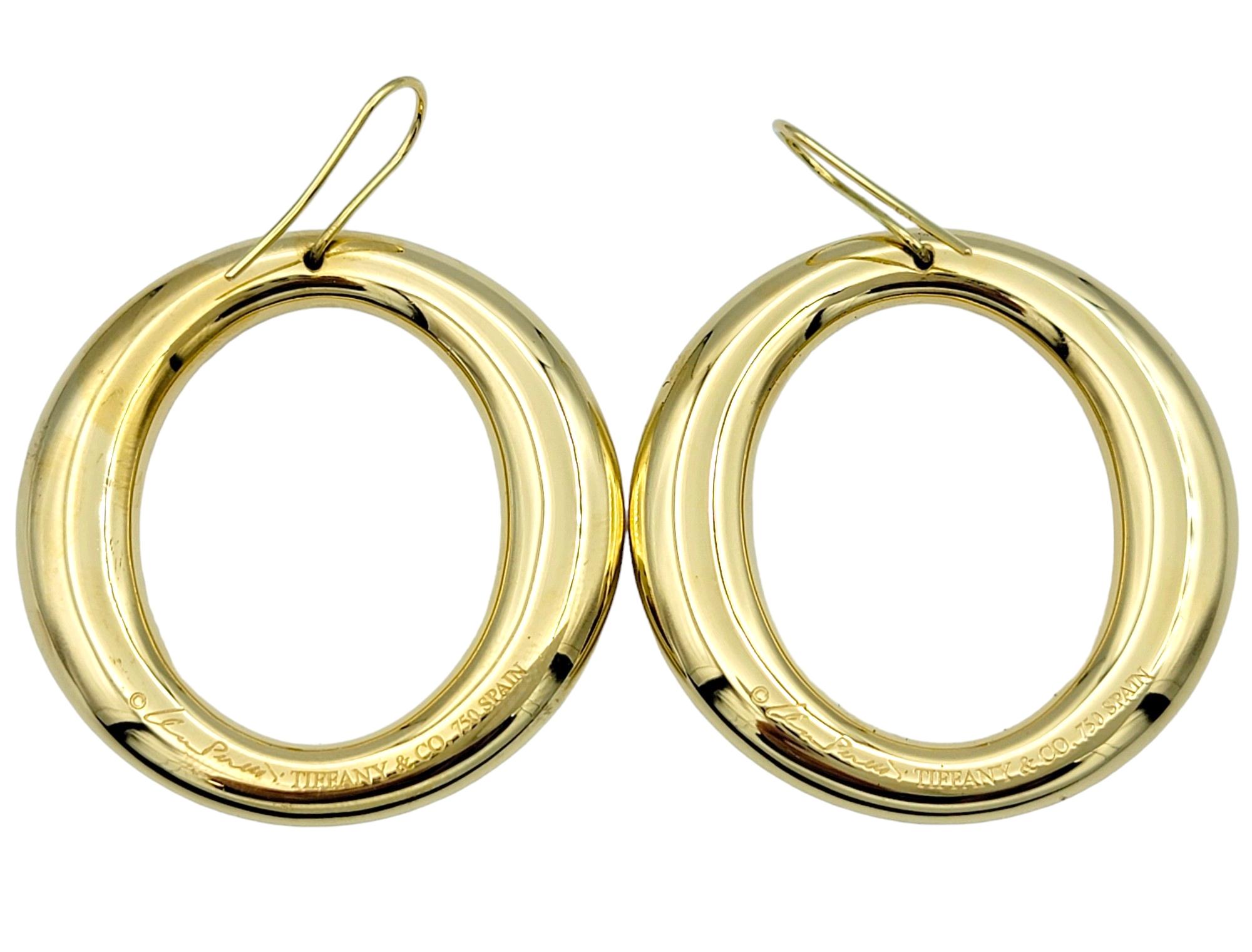 Tiffany & Co. Elsa Peretti Sevillana Circle Earrings Set in 18 Karat Yellow Gold For Sale 1