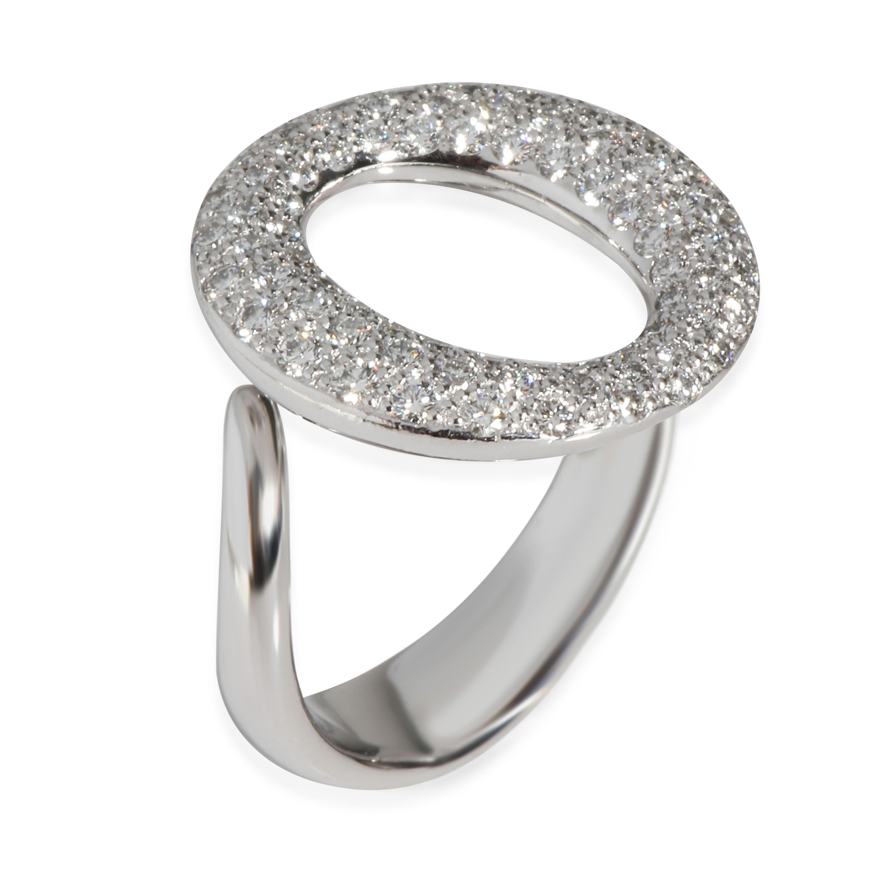 Tiffany & Co. Elsa Peretti Sevillana Diamond Ring in 18KT White Gold 0.80 CTW In Excellent Condition For Sale In New York, NY