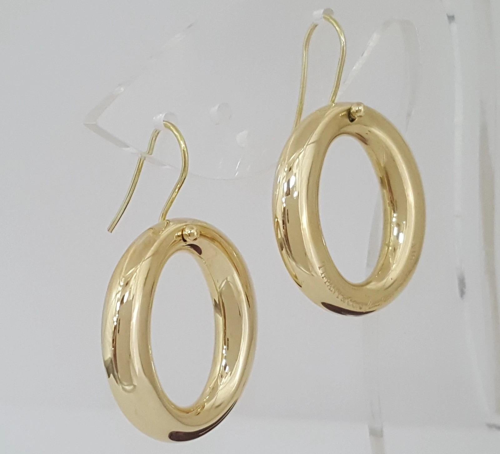 Contemporain Tiffany & Co. Boucles d'oreilles Elsa Peretti Sevillana en or jaune 18 carats en vente