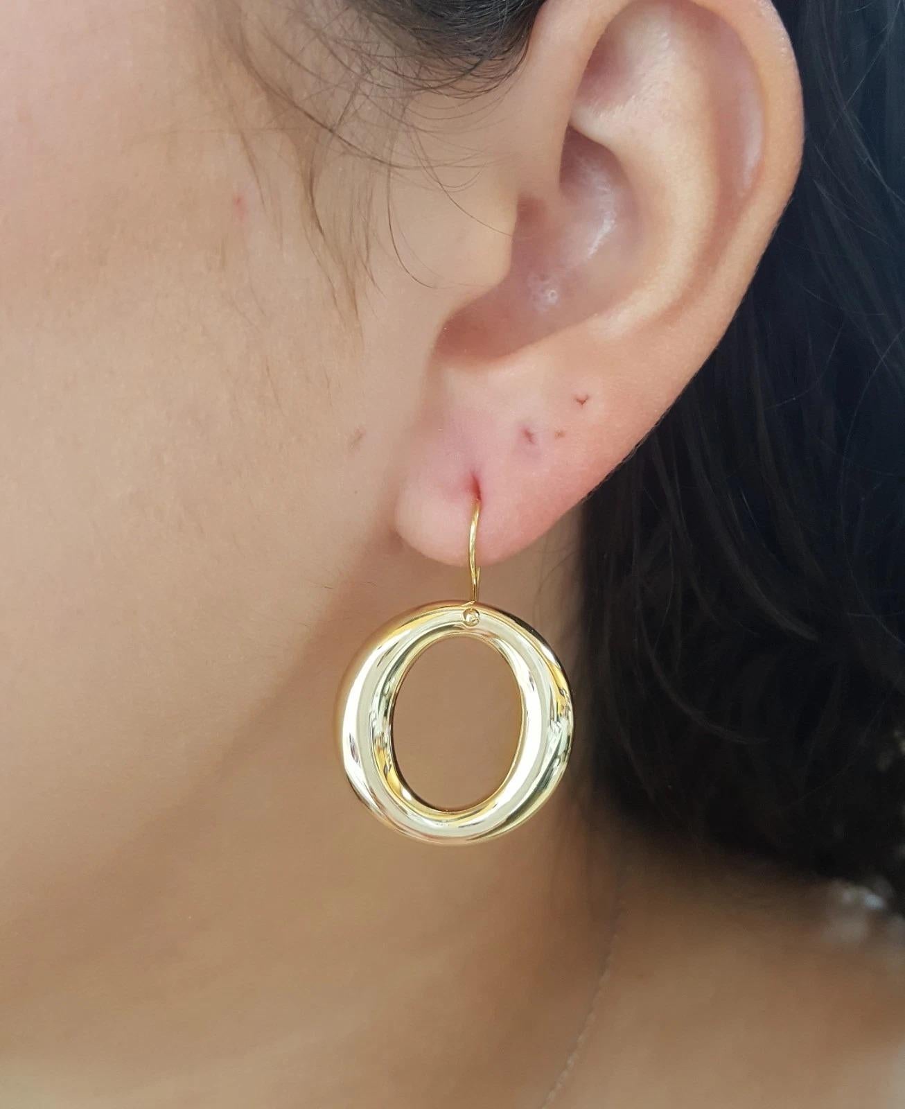 Tiffany & Co. Boucles d'oreilles Elsa Peretti Sevillana en or jaune 18 carats Neuf - En vente à Chicago, IL
