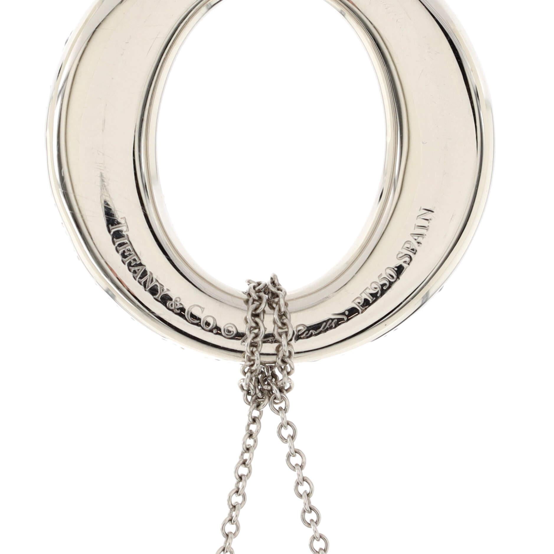 Women's Tiffany & Co. Elsa Peretti Sevillana Pendant Necklace Platinum with Pave Diamond