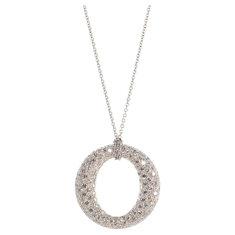 Tiffany and Co. Pave Diamond Infinity Pendant Necklace in Platinum at ...