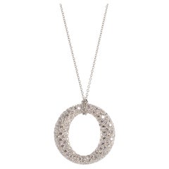 Tiffany & Co. Elsa Peretti Sevillana Pendant Necklace Platinum with Pave Diamond