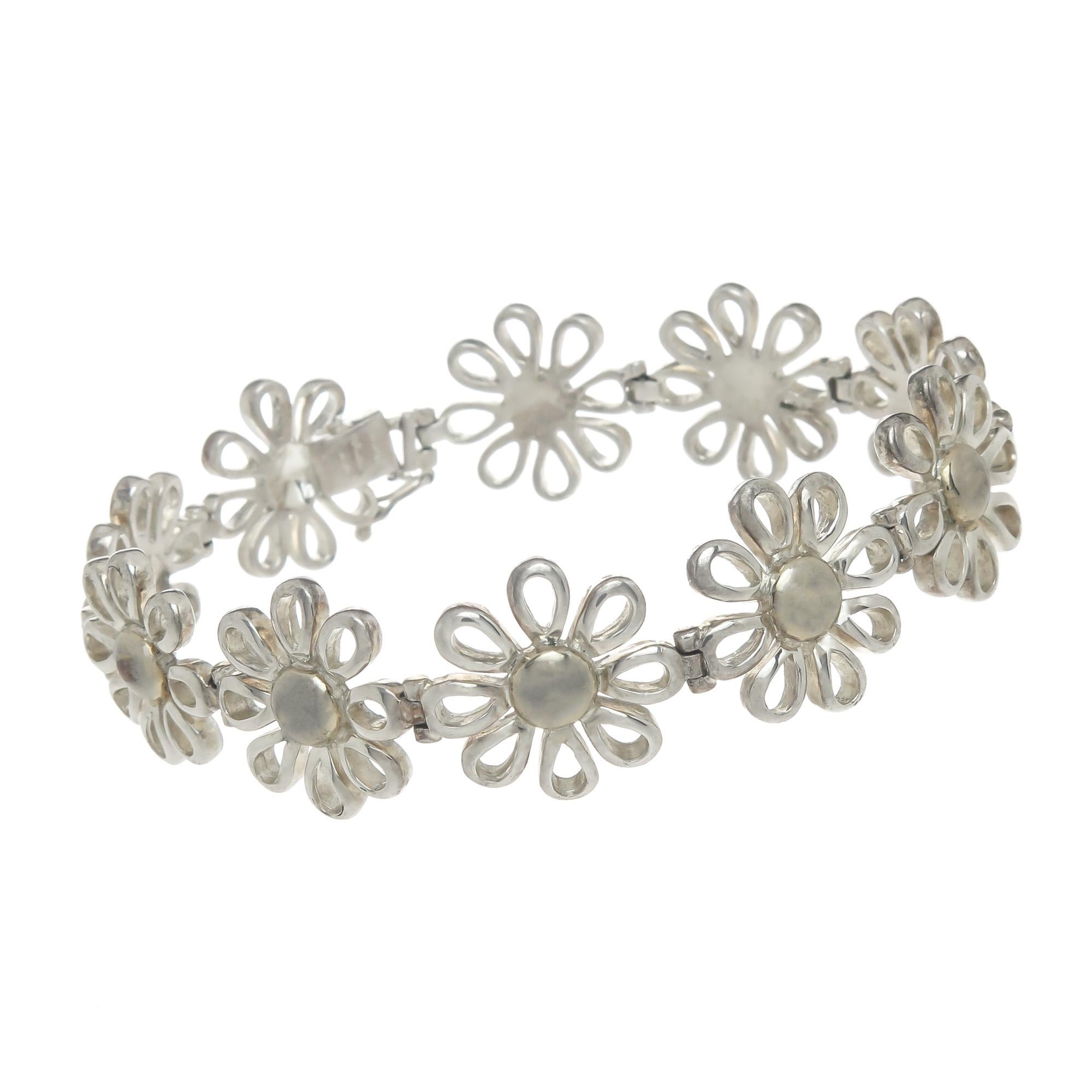 Tiffany & Co. Elsa Peretti Silver Flower Bracelet