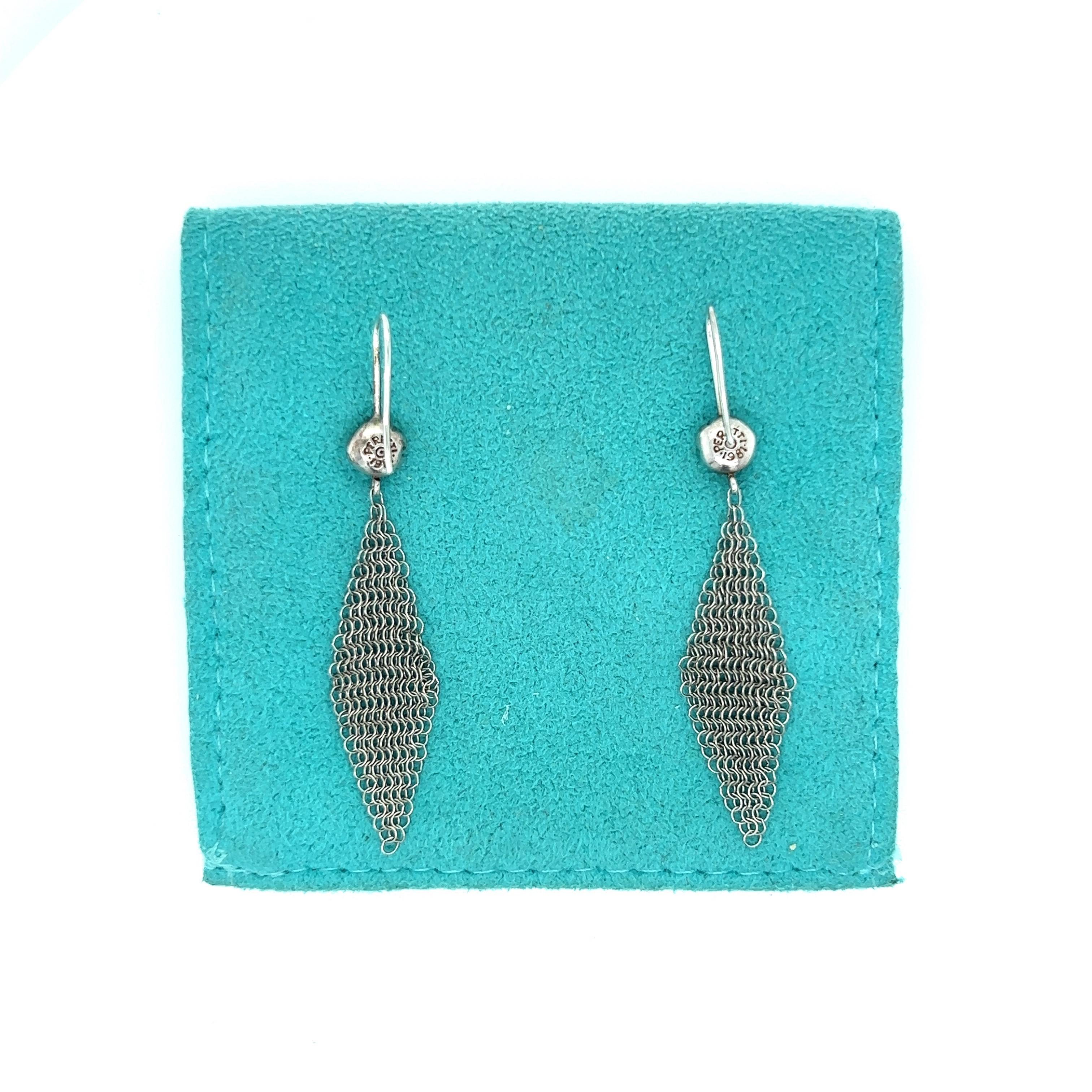 silver mesh earrings