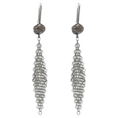 Tiffany & Co. Elsa Peretti Silver Mesh Dangle Earrings