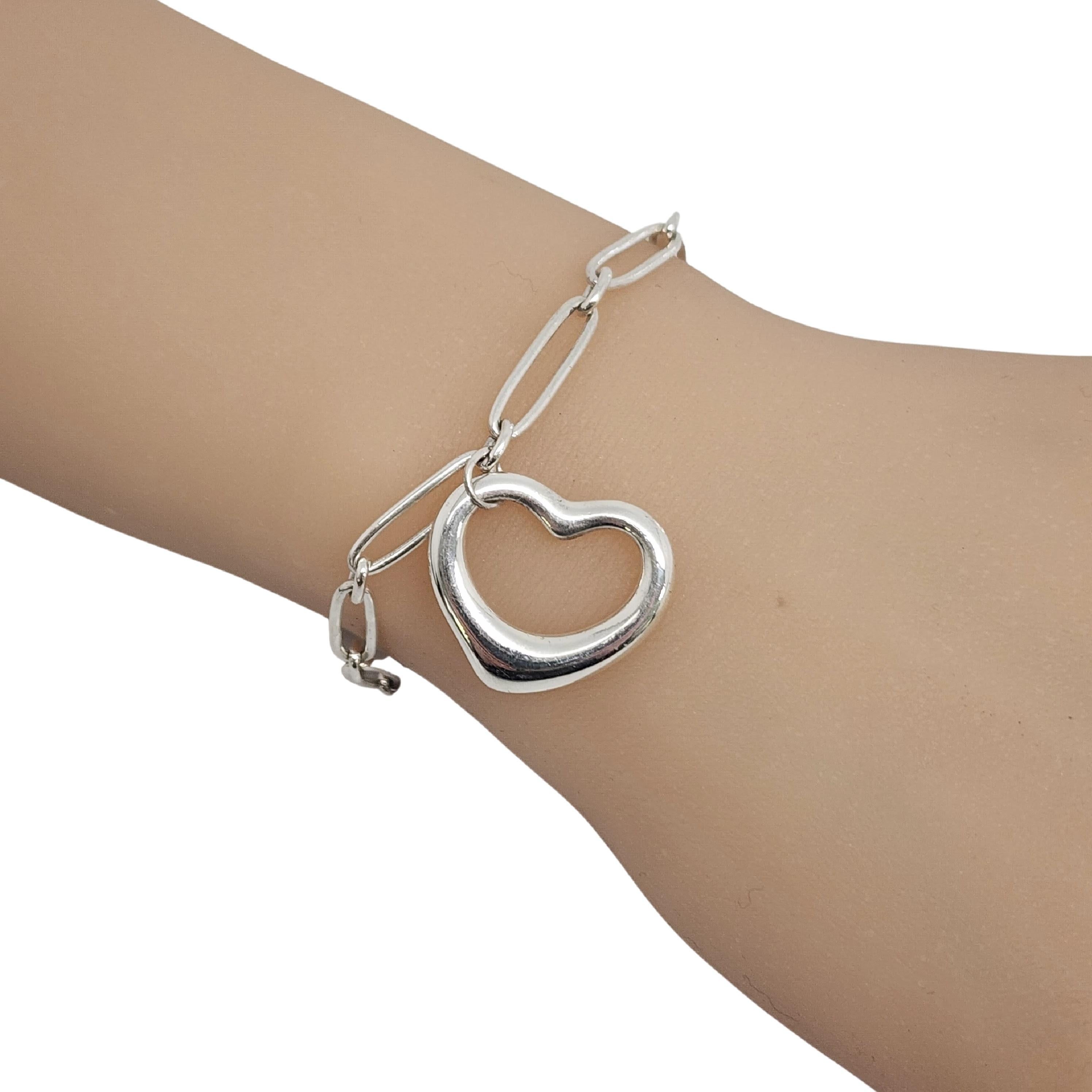 Tiffany & Co Elsa Peretti Silver Open Heart Paper Clip Link Bracelet 5