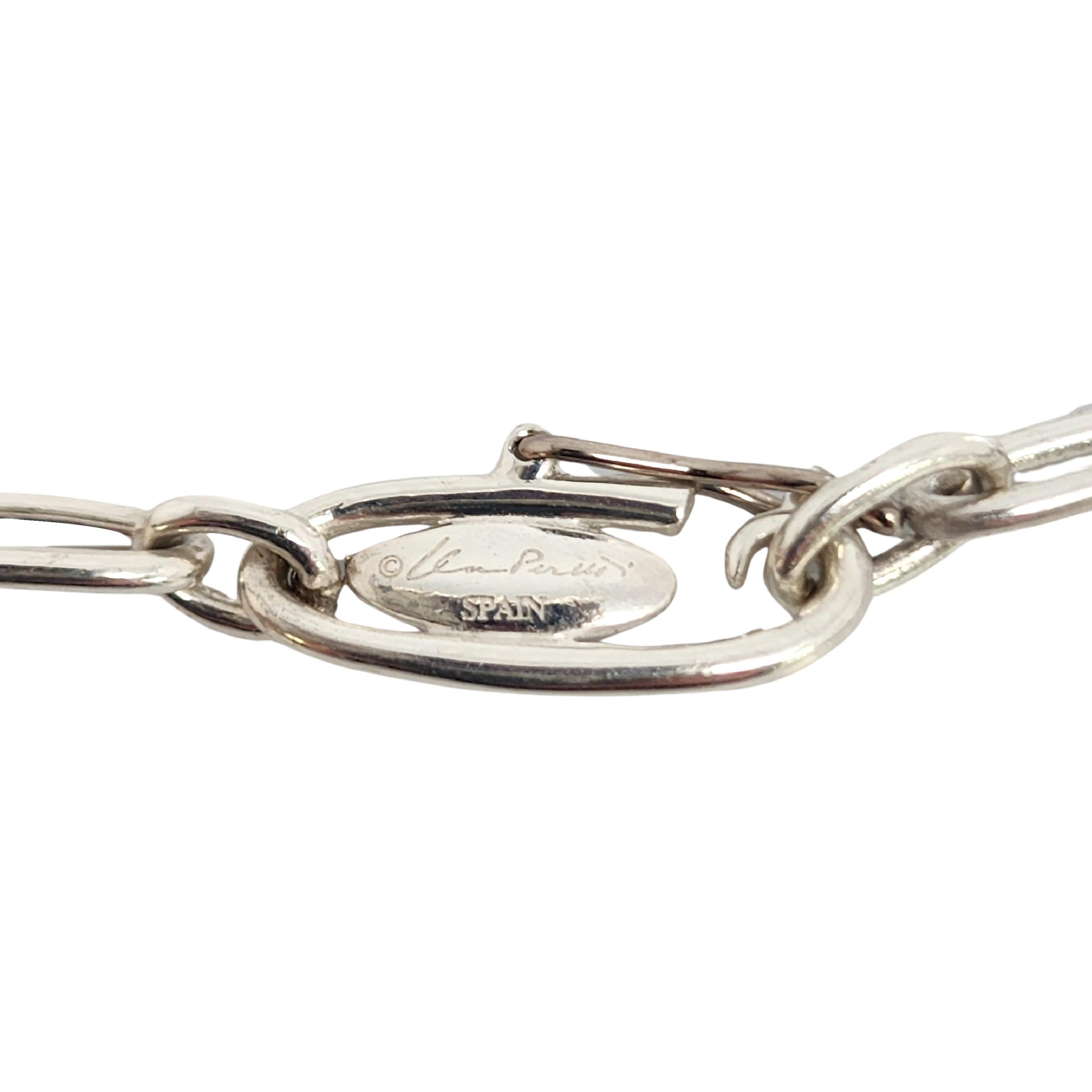Tiffany & Co Elsa Peretti Silver Open Heart Paper Clip Link Bracelet 1