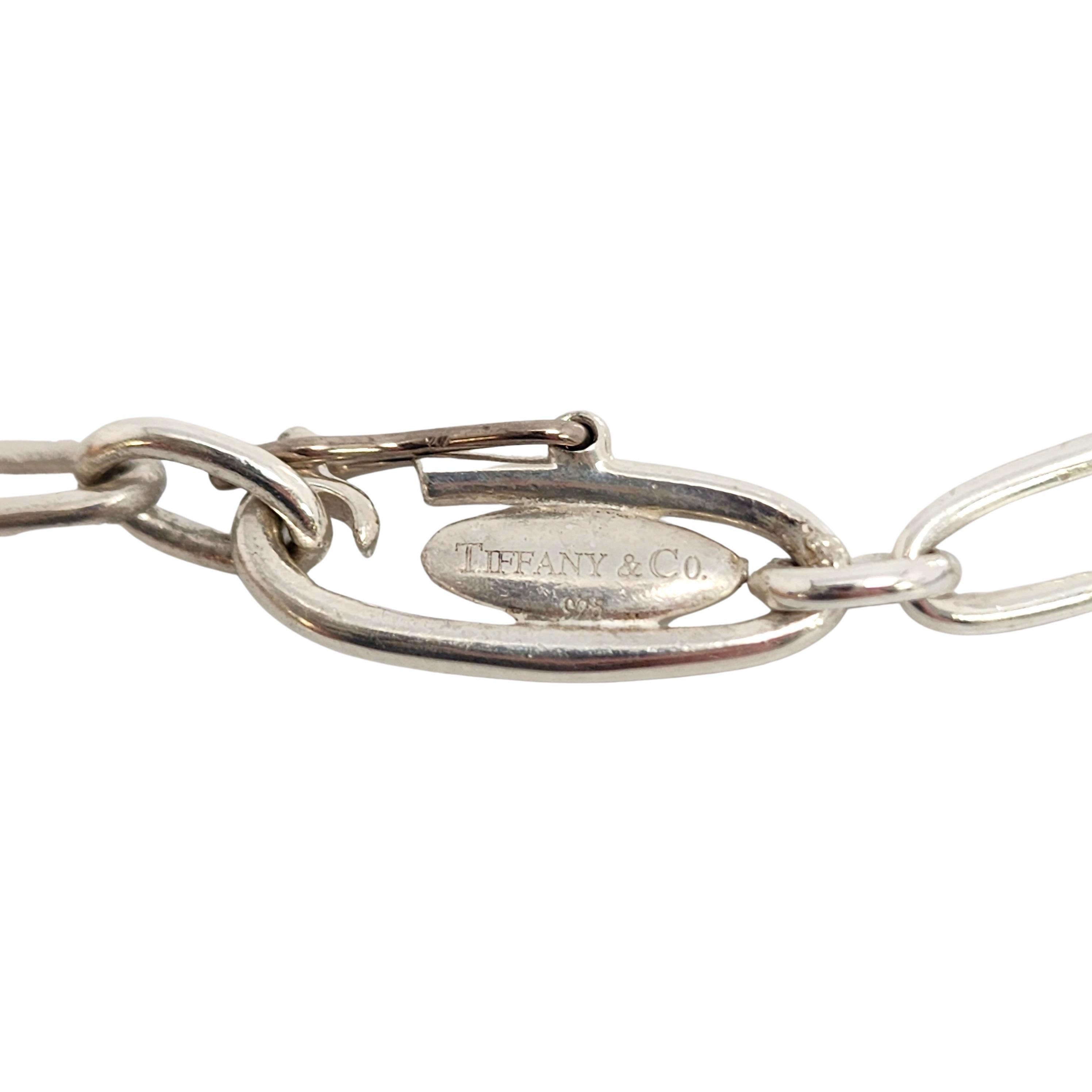 Tiffany & Co Elsa Peretti Silver Open Heart Paper Clip Link Bracelet 2