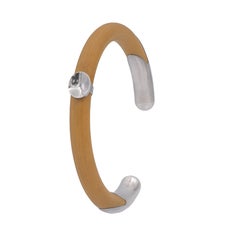 Tiffany & Co. Elsa Peretti Silver/ Rattan Wood Cuff Bracelet - Large/XL c.1976