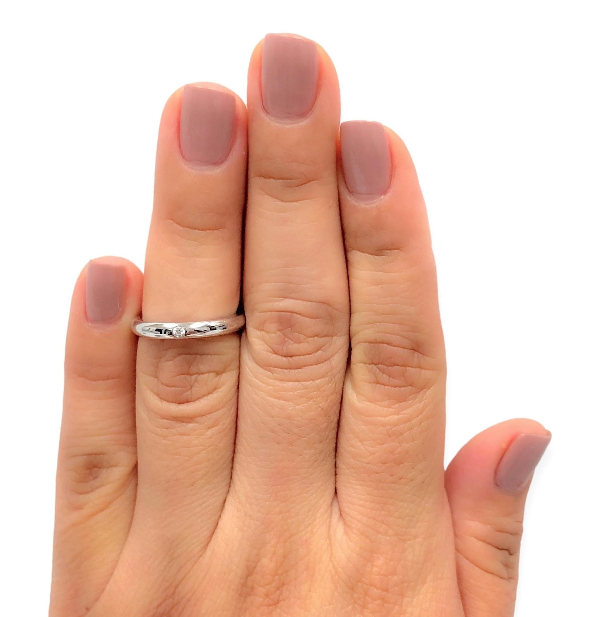 Tiffany & Co. Elsa Peretti Single Diamond Band Ring in Platinum In Excellent Condition For Sale In New York, NY