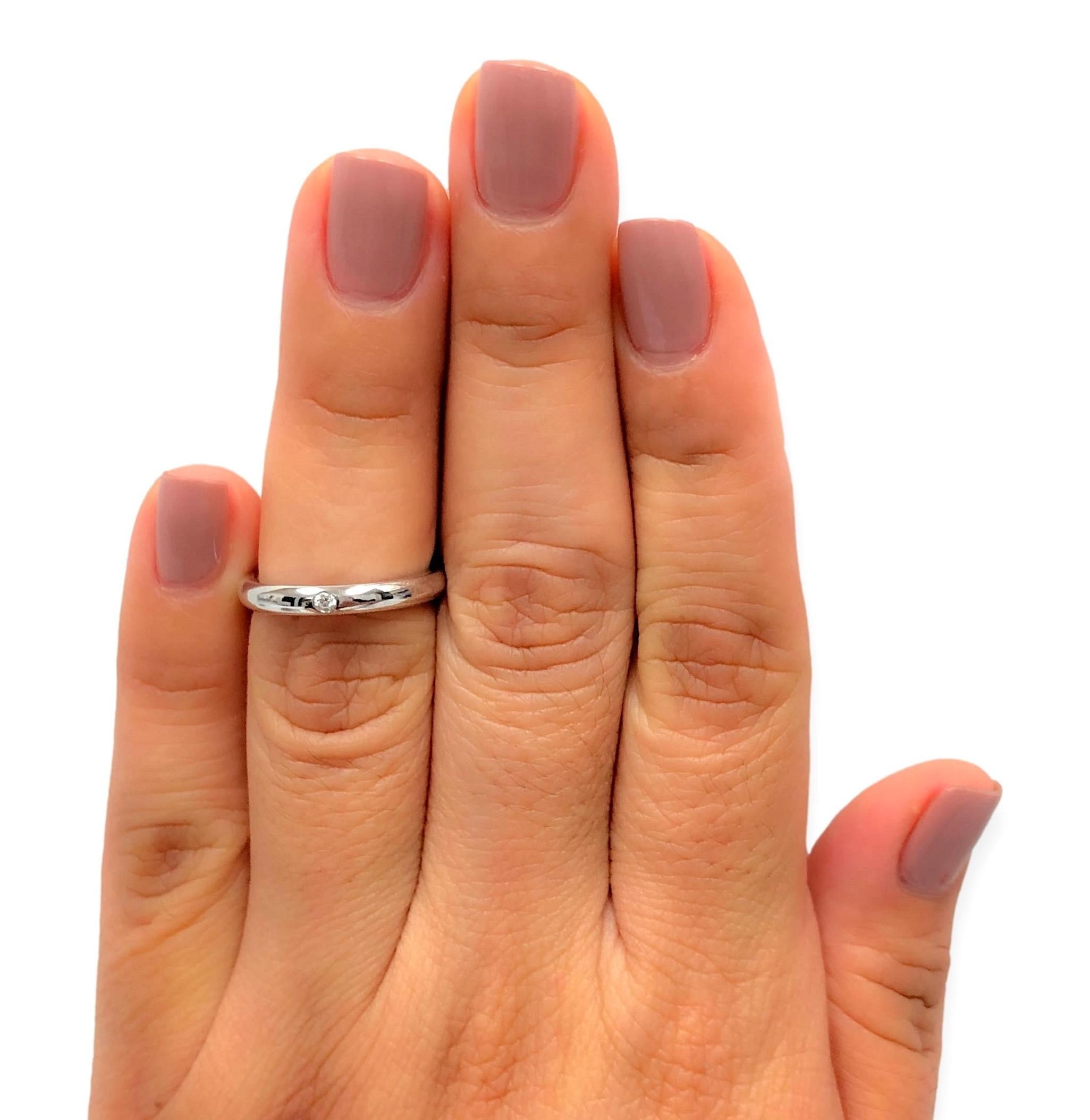 Modern Tiffany & Co. Elsa Peretti Single Diamond Band Ring in Platinum For Sale
