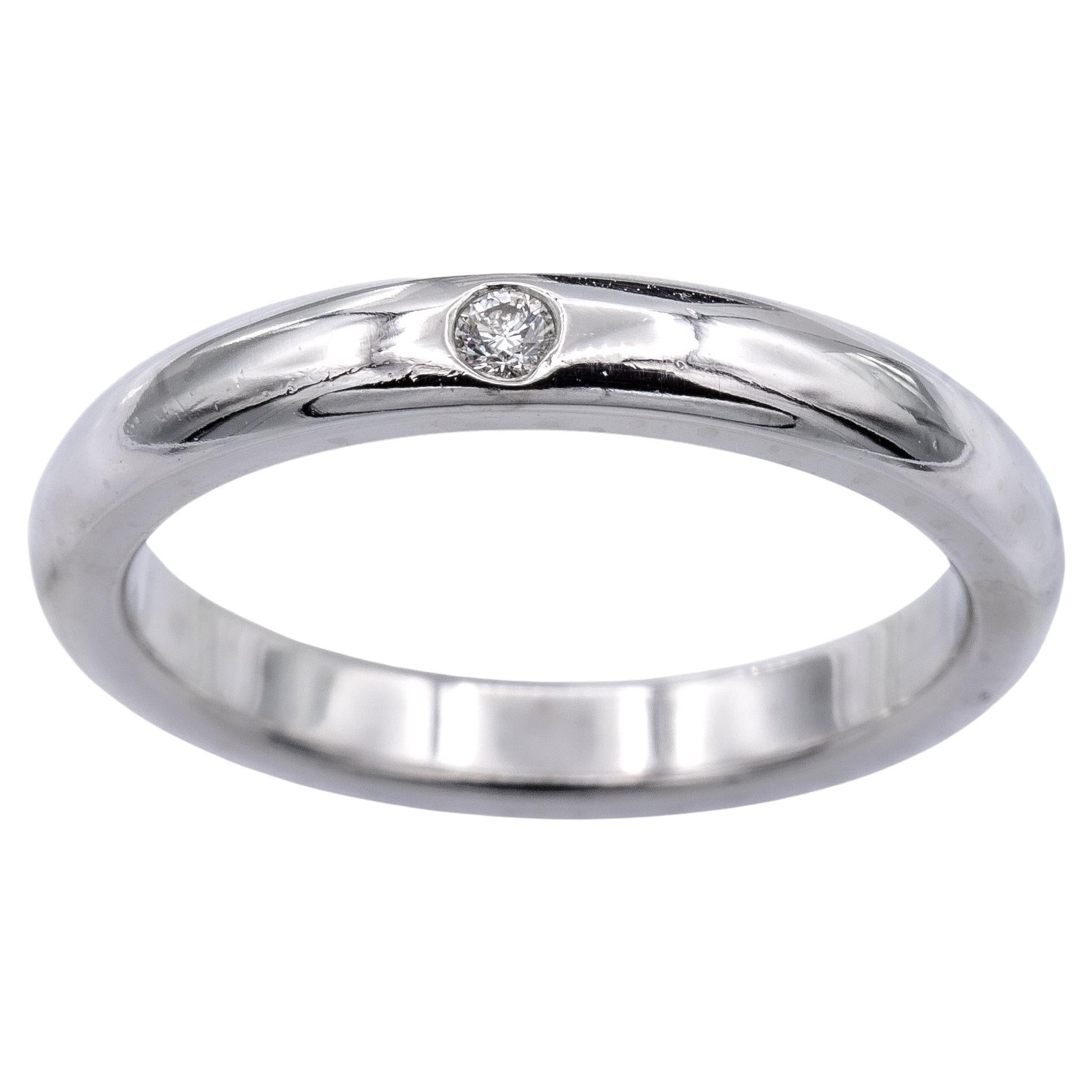 Tiffany & Co. Elsa Peretti, bague à anneau simple en platine et diamants en vente