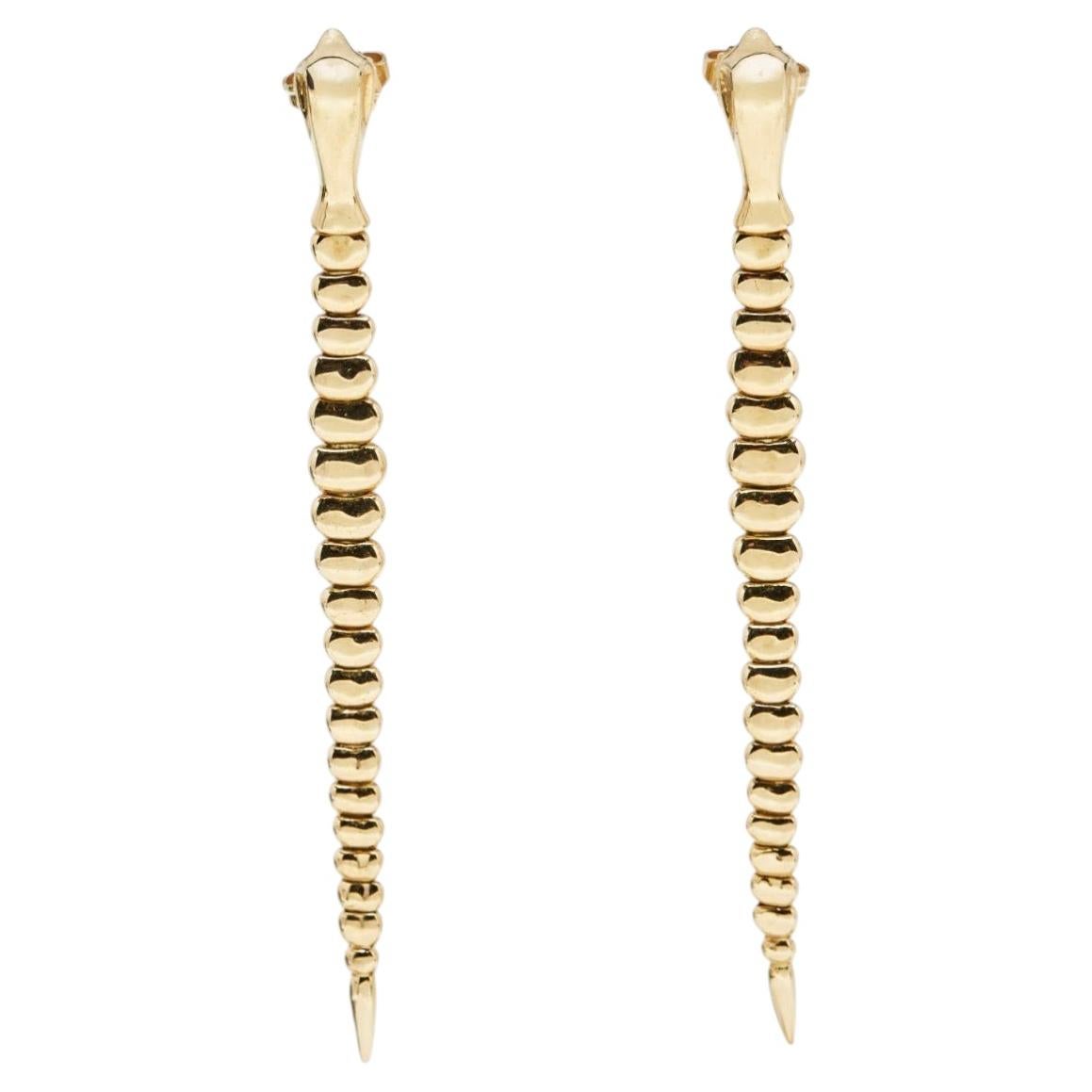 Tiffany & Co. Pendientes de gota de serpiente Elsa Peretti de oro amarillo de 18k en venta