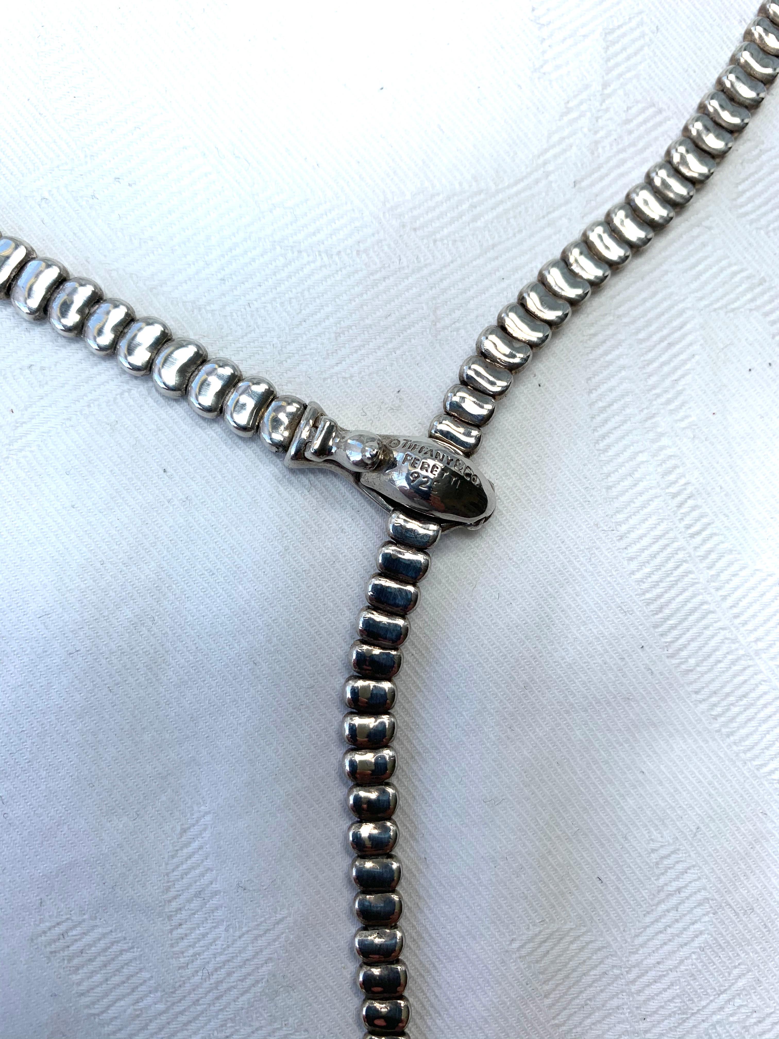 Modern Tiffany & Co. Elsa Peretti Snake Necklace Rare Sterling Silver, 1980s