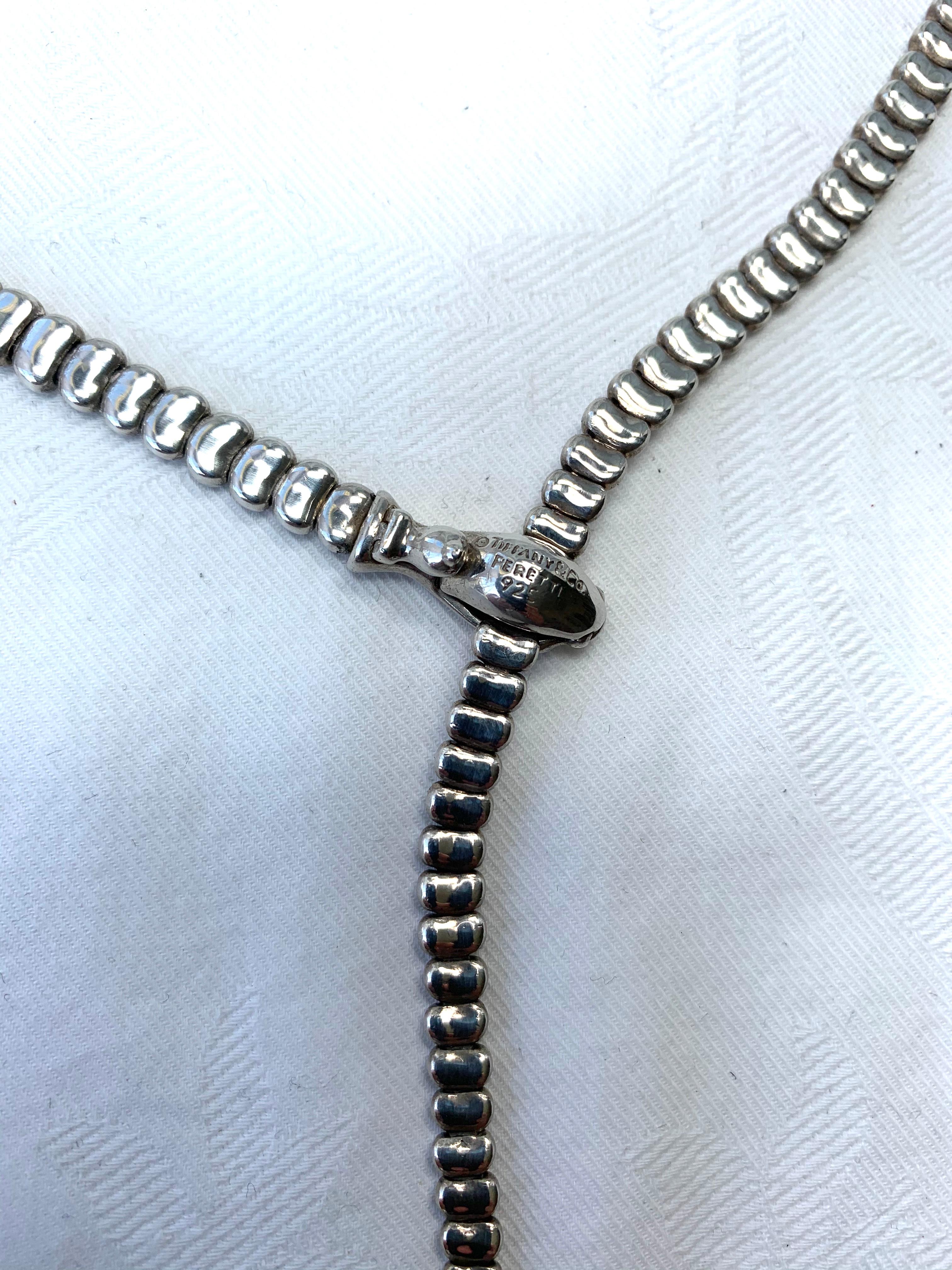 Tiffany & Co. Elsa Peretti Schlangenhalskette Seltenes Sterling Silber:: 1980er 1