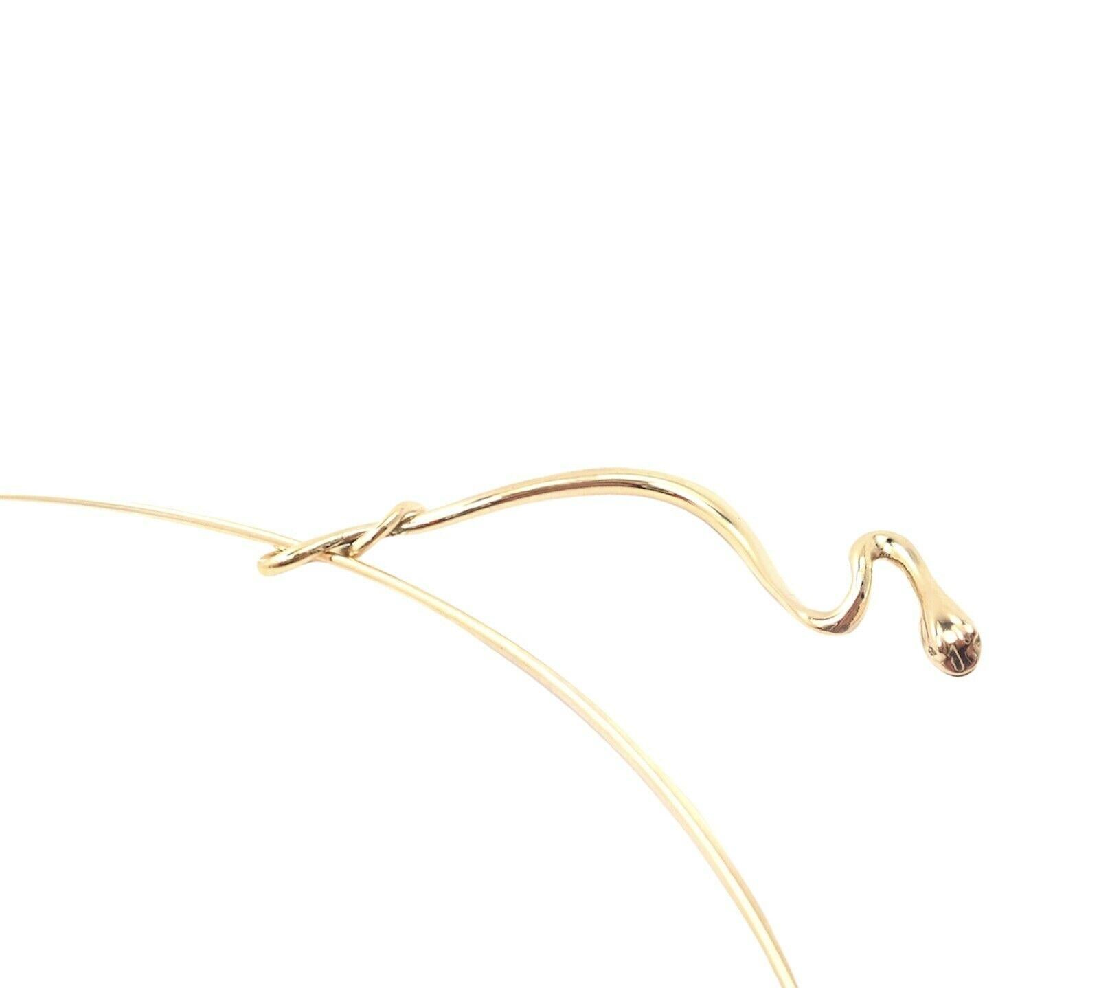 Tiffany & Co Elsa Peretti Snake Yellow Gold Collar Necklace In Excellent Condition In Southampton, PA