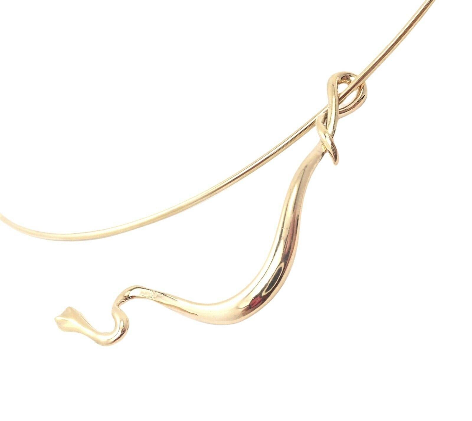 Women's or Men's Tiffany & Co Elsa Peretti Snake Yellow Gold Collar Necklace