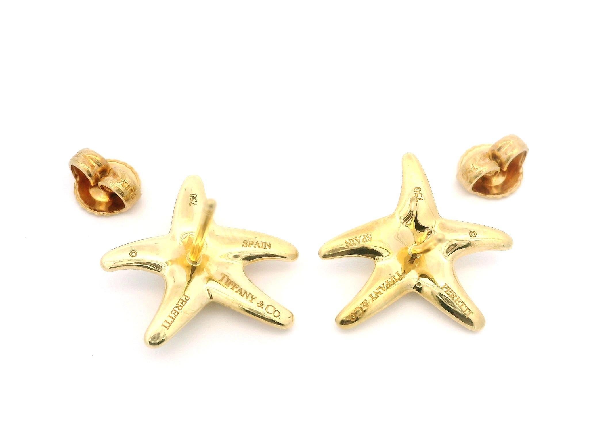 Tiffany & Co. Orecchini a stella con diamante in oro giallo 18k di Elsa Peretti Spagna in vendita 4