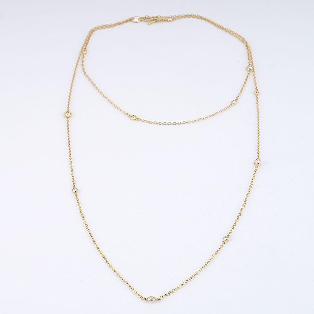 Tiffany & Co Elsa Peretti Sprinkle Diamonds by The Yard Halskette aus 18 Karat Gelbgold (Zeitgenössisch) im Angebot