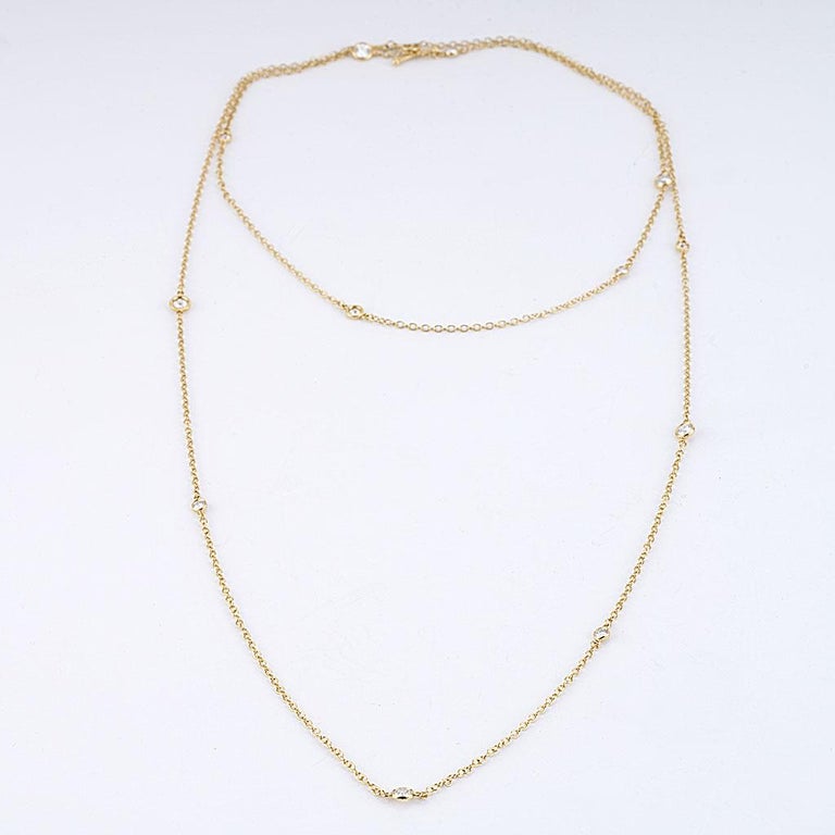 Tiffany and Co Elsa Peretti Sprinkle Diamonds by The Yard Necklace 18K ...