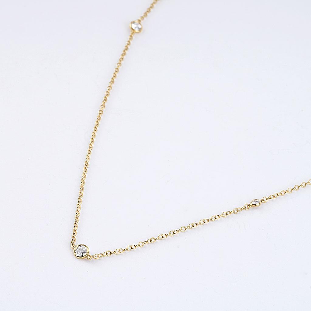 Tiffany & Co. Collier Elsa Peretti en or jaune 18 carats avec perles de diamants Excellent état - En vente à Chicago, IL