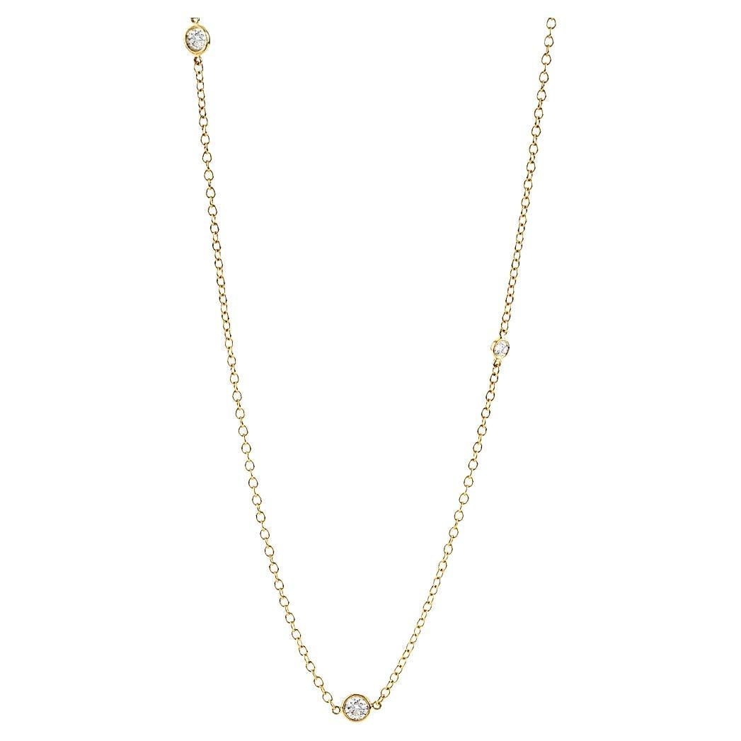 Tiffany & Co Elsa Peretti Sprinkle Diamonds by The Yard Necklace 18K Yellow Gold For Sale