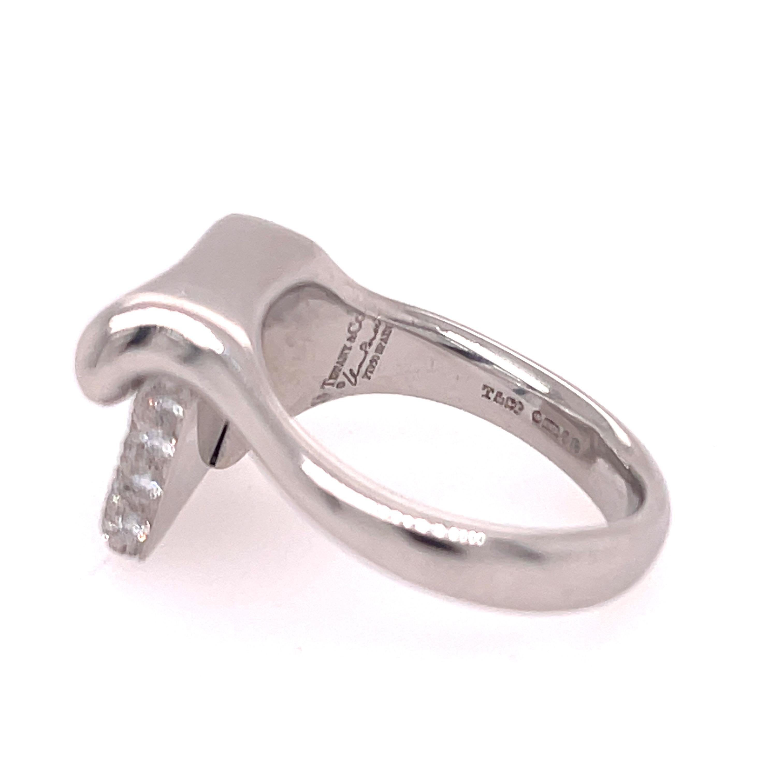 Tiffany & Co. Quadratischer Ring aus Platin von Elsa Peretti (Moderne)