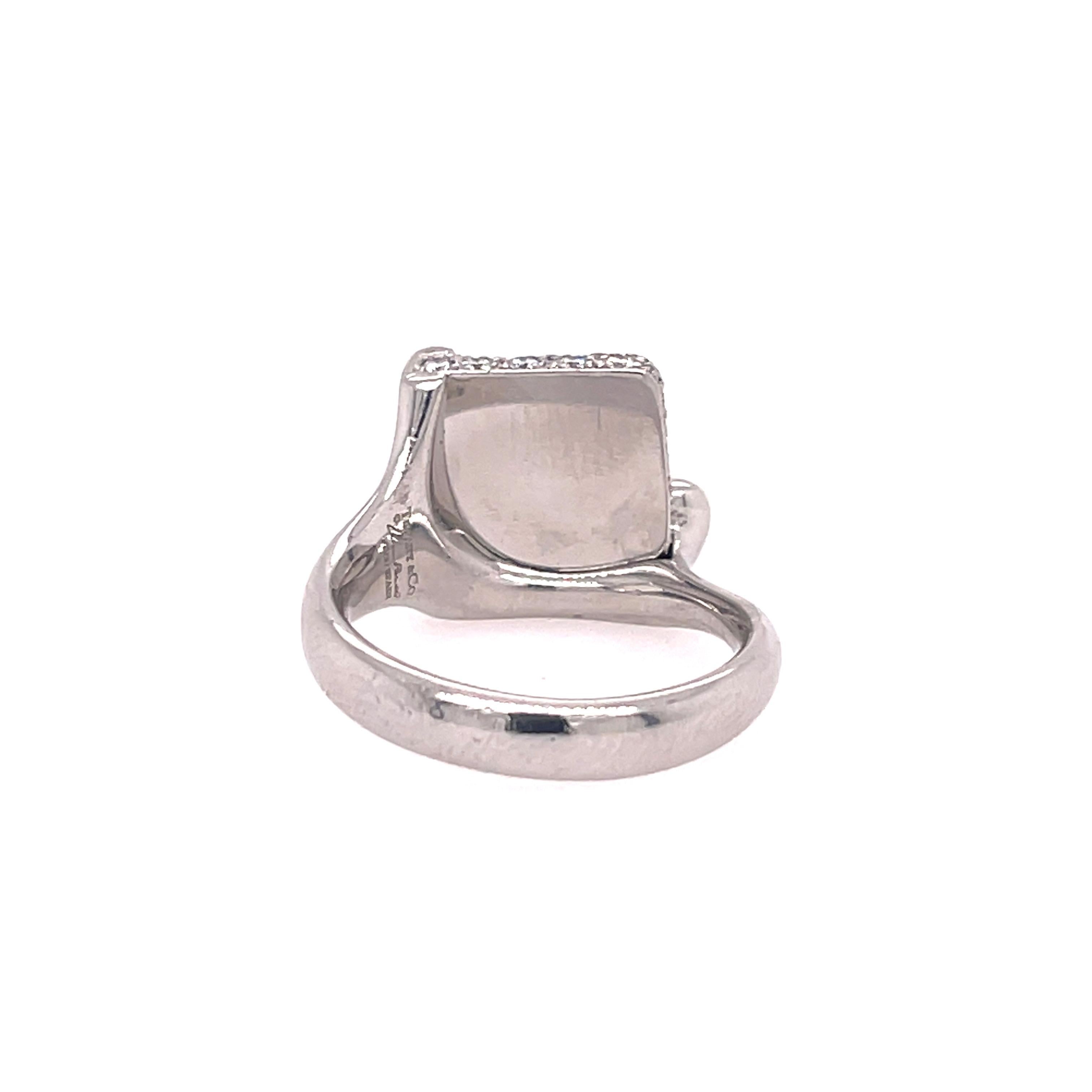 Tiffany & Co. Quadratischer Ring aus Platin von Elsa Peretti (Brillantschliff)