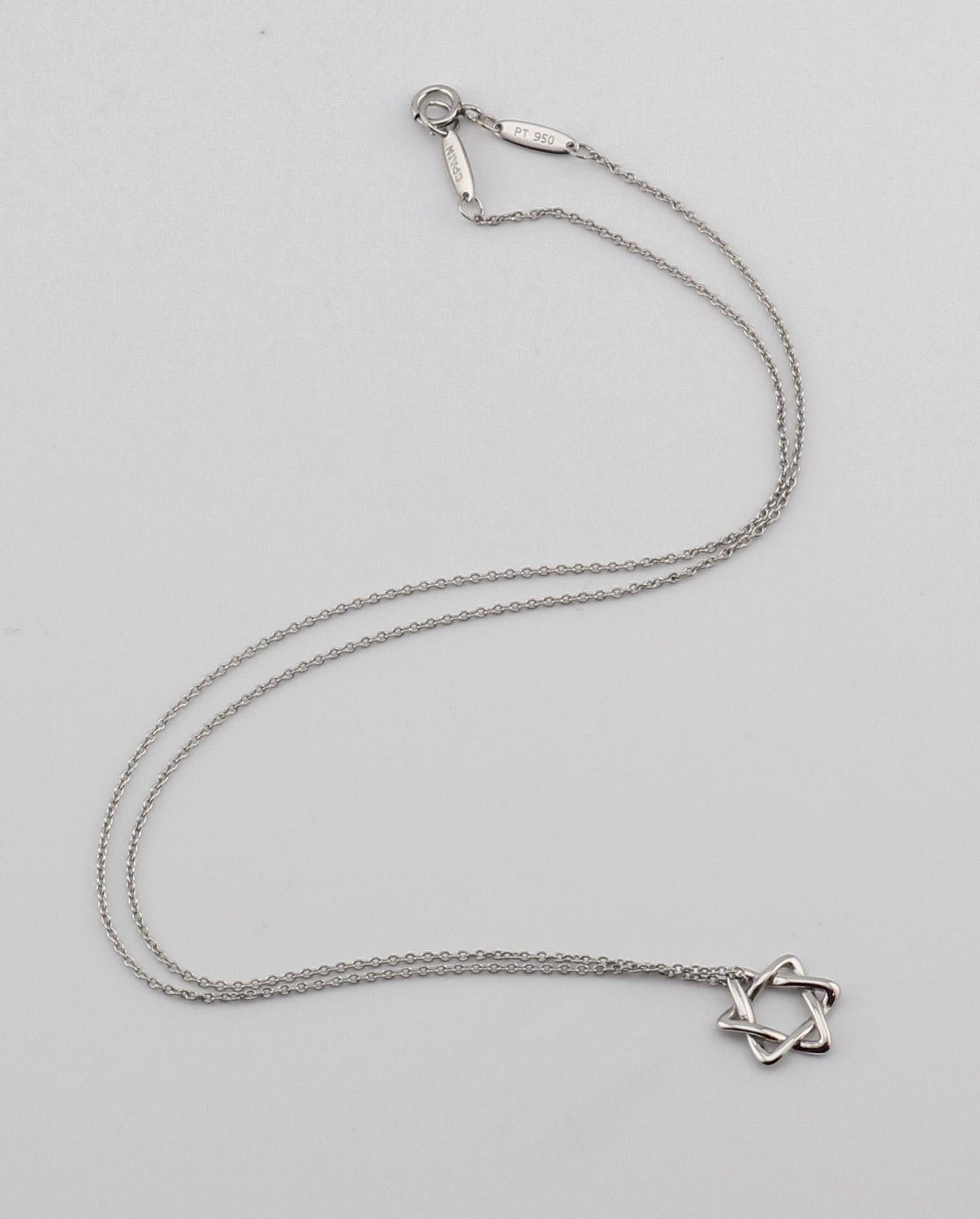 Contemporary Tiffany & Co. Elsa Peretti Star of David Platinum Small (12 mm) Necklace Pendant