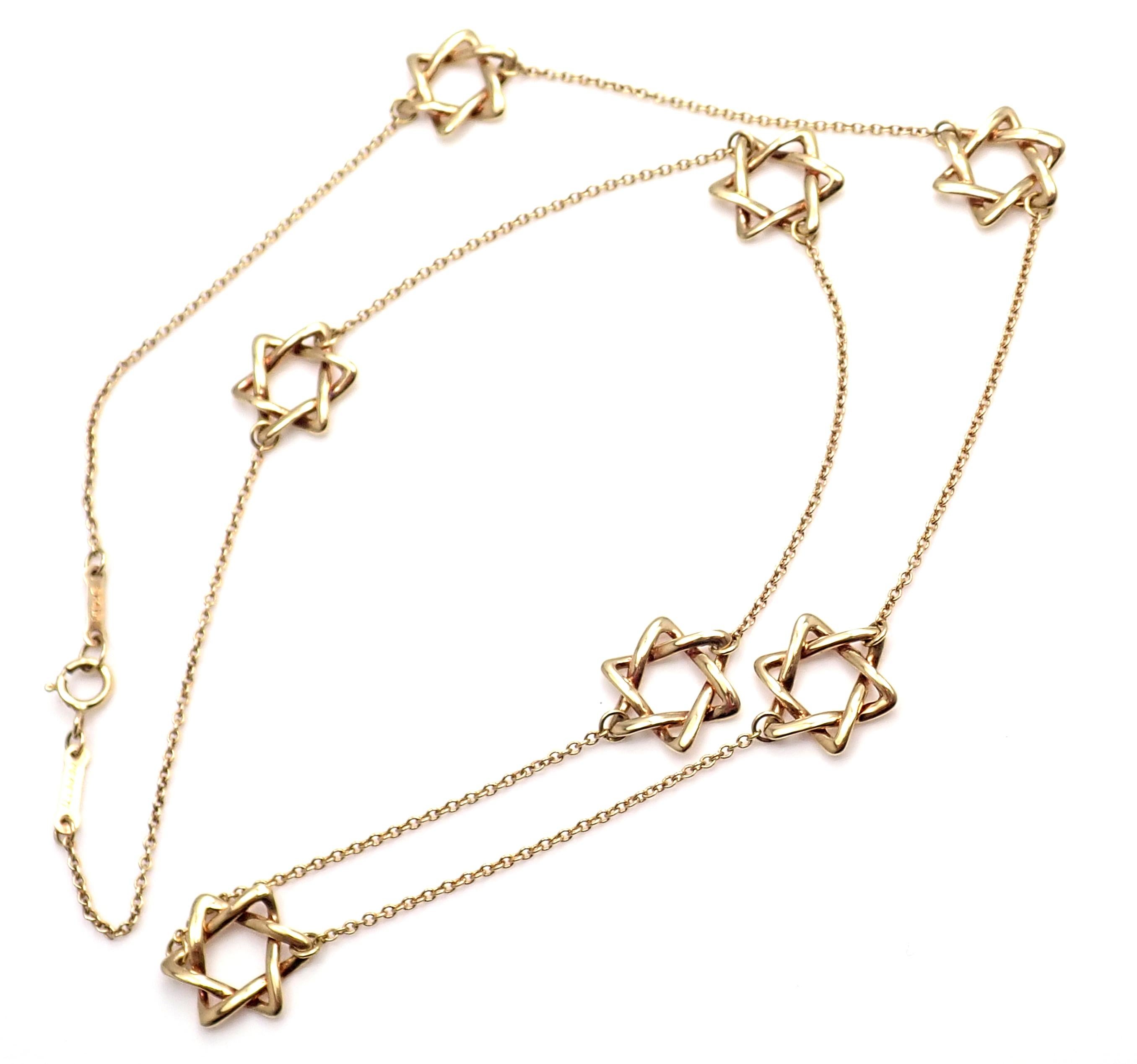 Women's or Men's Tiffany & Co. Elsa Peretti Star of David Yellow Gold Necklace