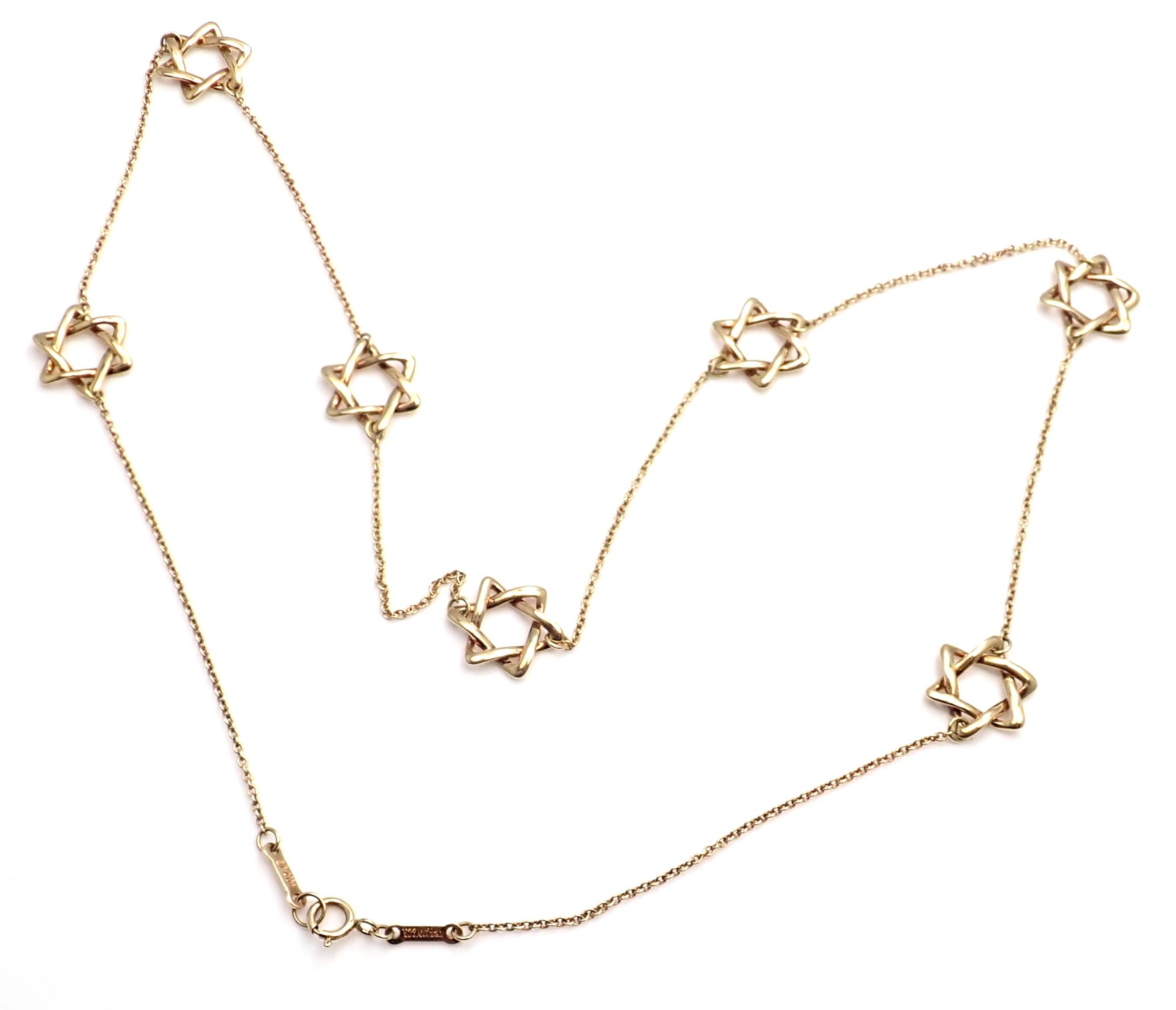 Tiffany & Co. Elsa Peretti Star of David Yellow Gold Necklace 1