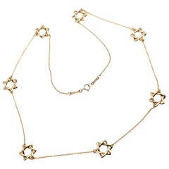 Tiffany & Co. Elsa Peretti Star of David Yellow Gold Necklace