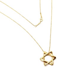 Tiffany & Co. Elsa Peretti Star of David Yellow Gold Pendant Necklace