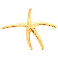 Tiffany & Co. Elsa Peretti Starfish Pendant 18 Yellow Gold Necklace
