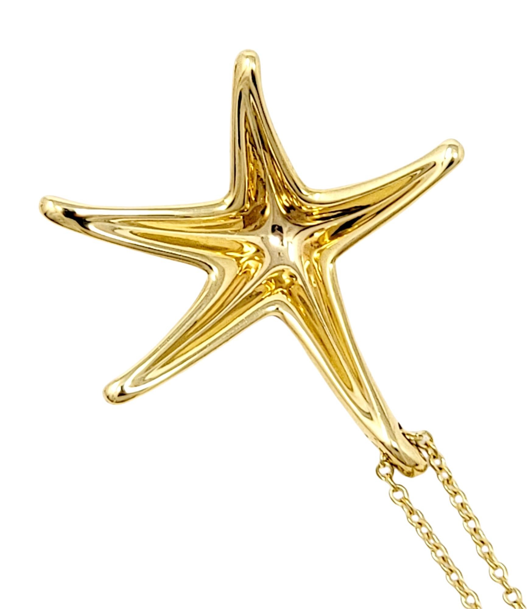 Contemporary Tiffany & Co. Elsa Peretti Starfish Pendant Necklace in 18 Karat Yellow Gold