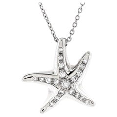 Tiffany & Co. Elsa Peretti Starfish Pendant Necklace Platinum with Diamonds