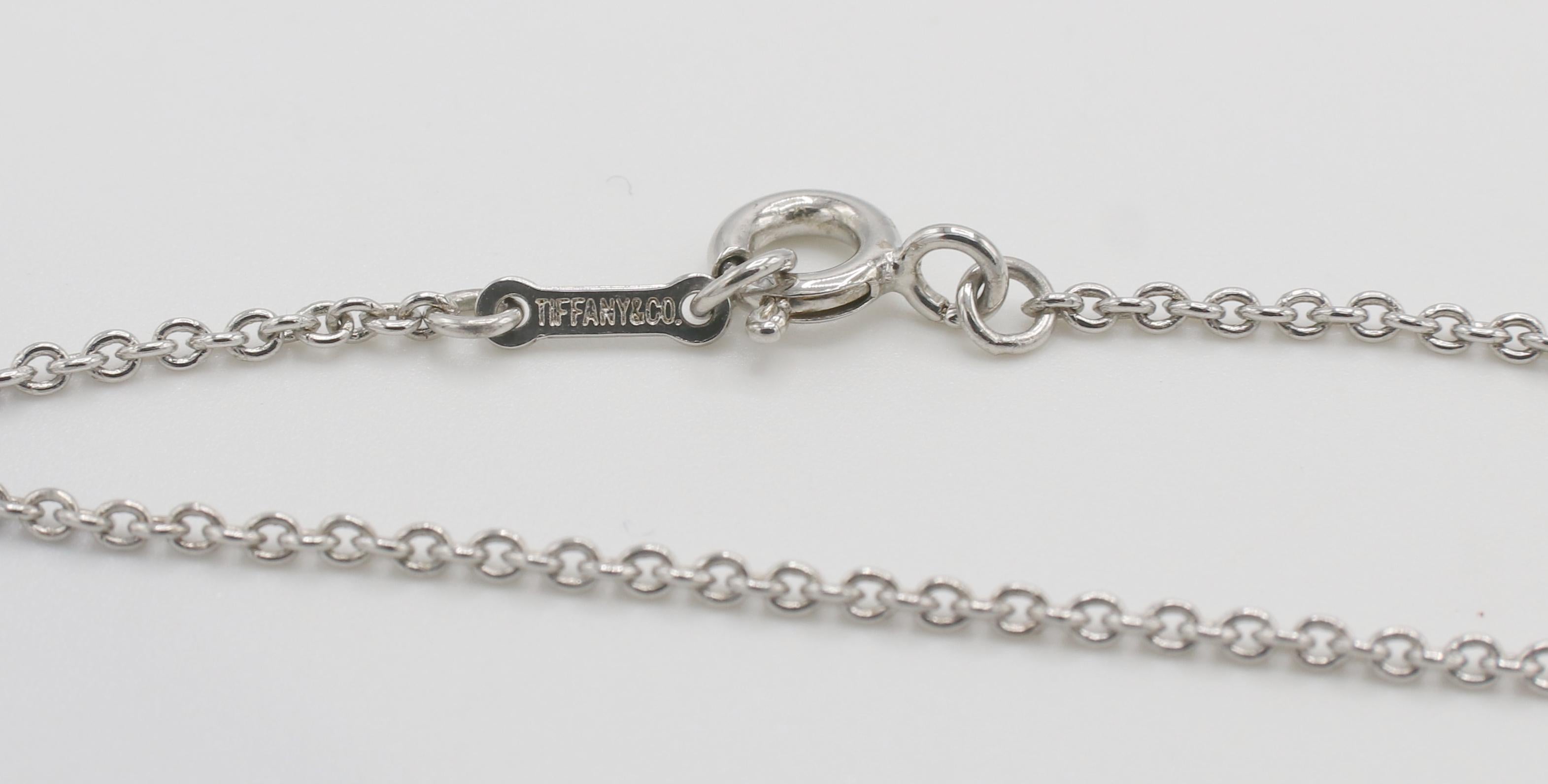 Women's Tiffany & Co. Elsa Peretti Stelring Silver Bean Pendant Drop Necklace