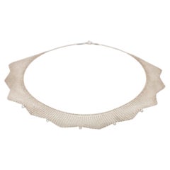 Tiffany & Co. Elsa Peretti Sterling Mesh Diamond Bib Necklace