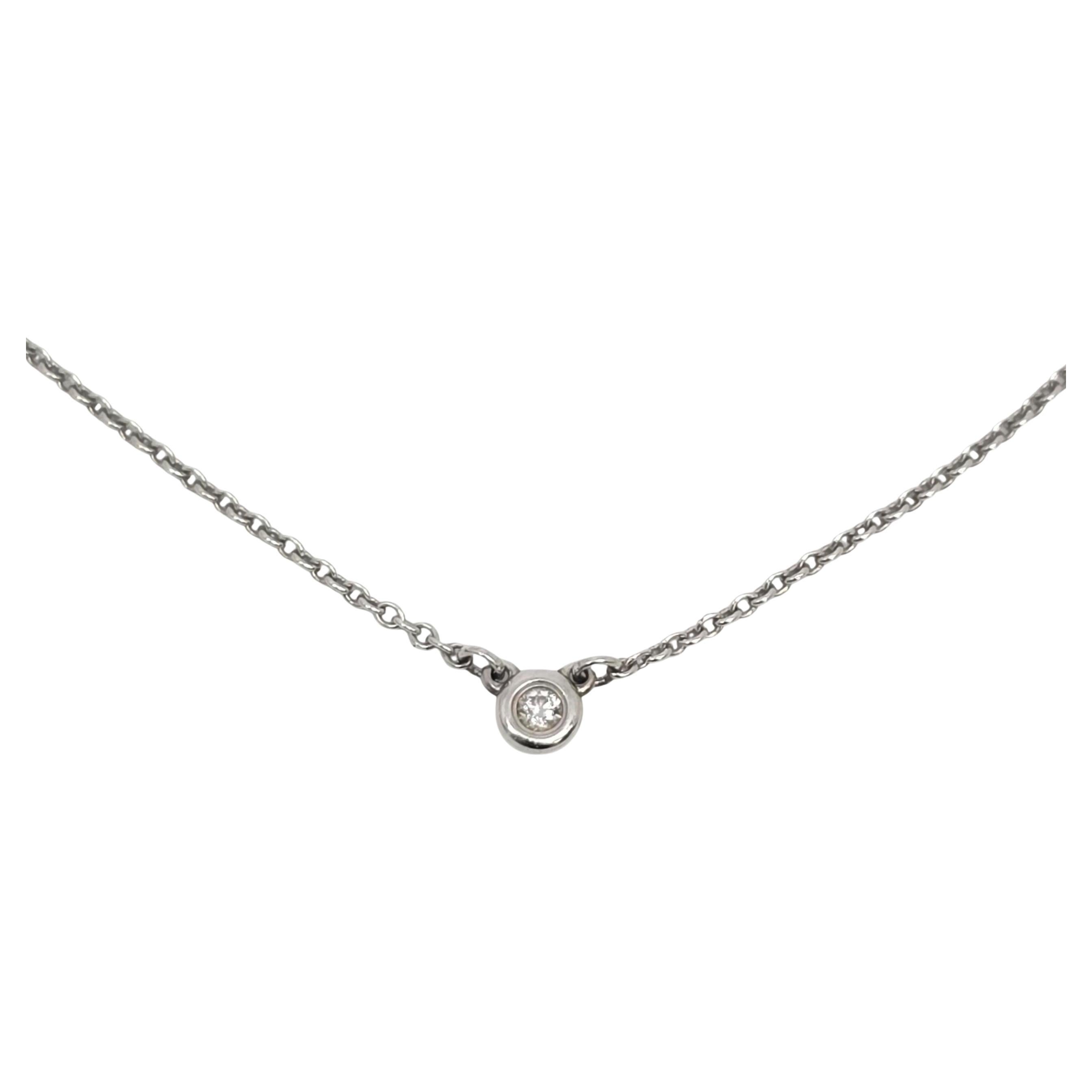 Tiffany & Co Elsa Peretti for Tiffany & Co Sterling Silver .03ct Single Diamond Necklace #22454