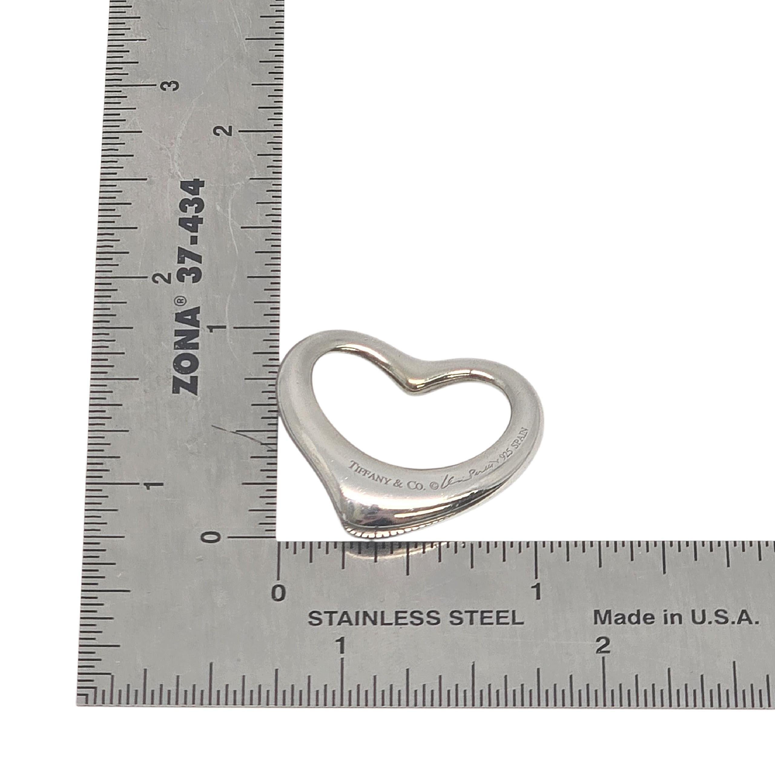 Elsa Peretti for Tiffany & Co. Ciondolo a cuore aperto in argento da 27 mm #22456 in vendita 4