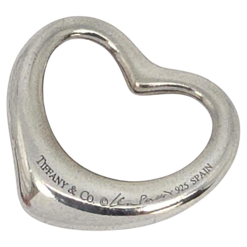 Elsa Peretti for Tiffany & Co. Ciondolo a cuore aperto in argento da 27 mm #22456 in vendita