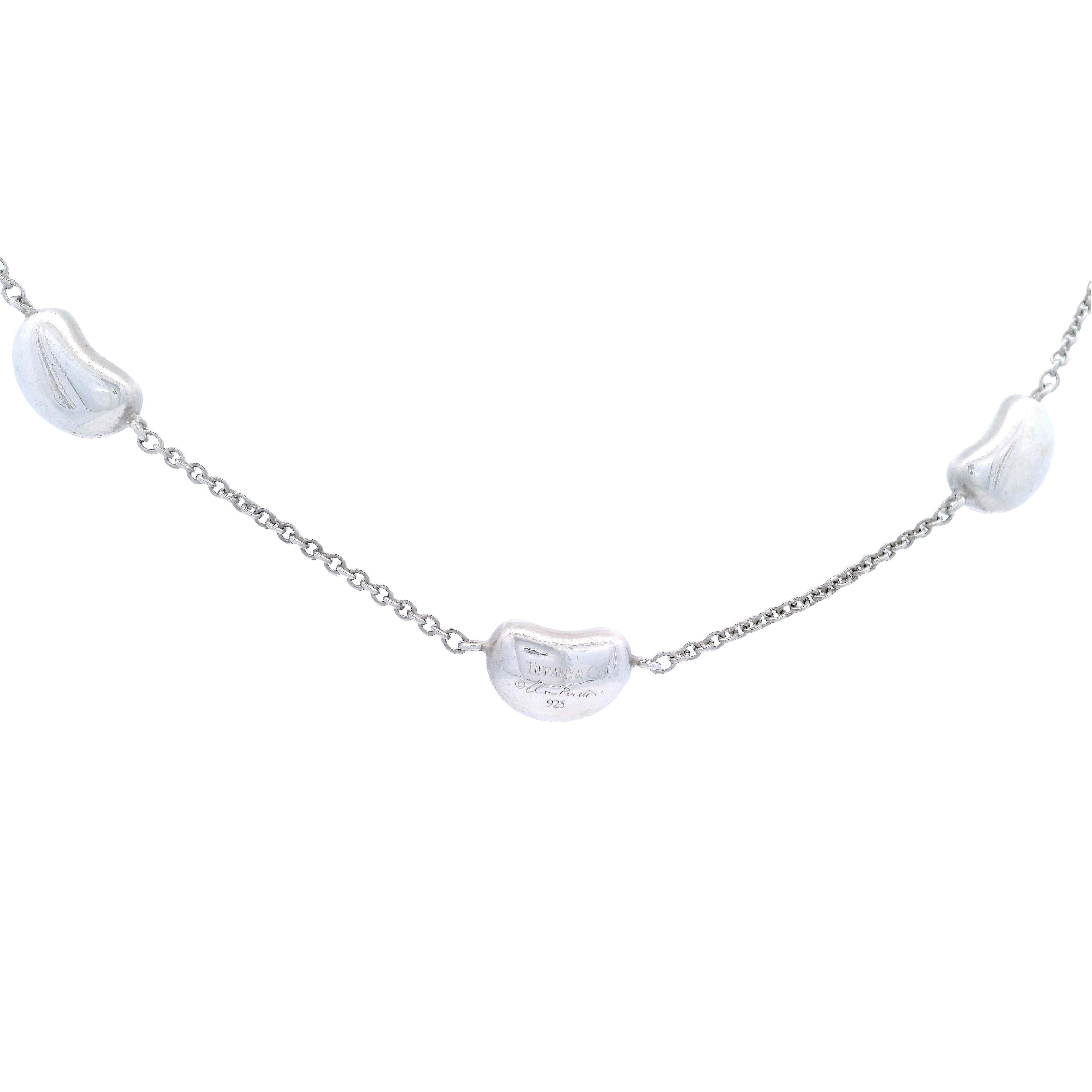 da uomo o donna Tiffany & Co. Elsa Peretti - Ciondolo a 3 fagioli in argento sterling - Collana da 16 pollici in vendita