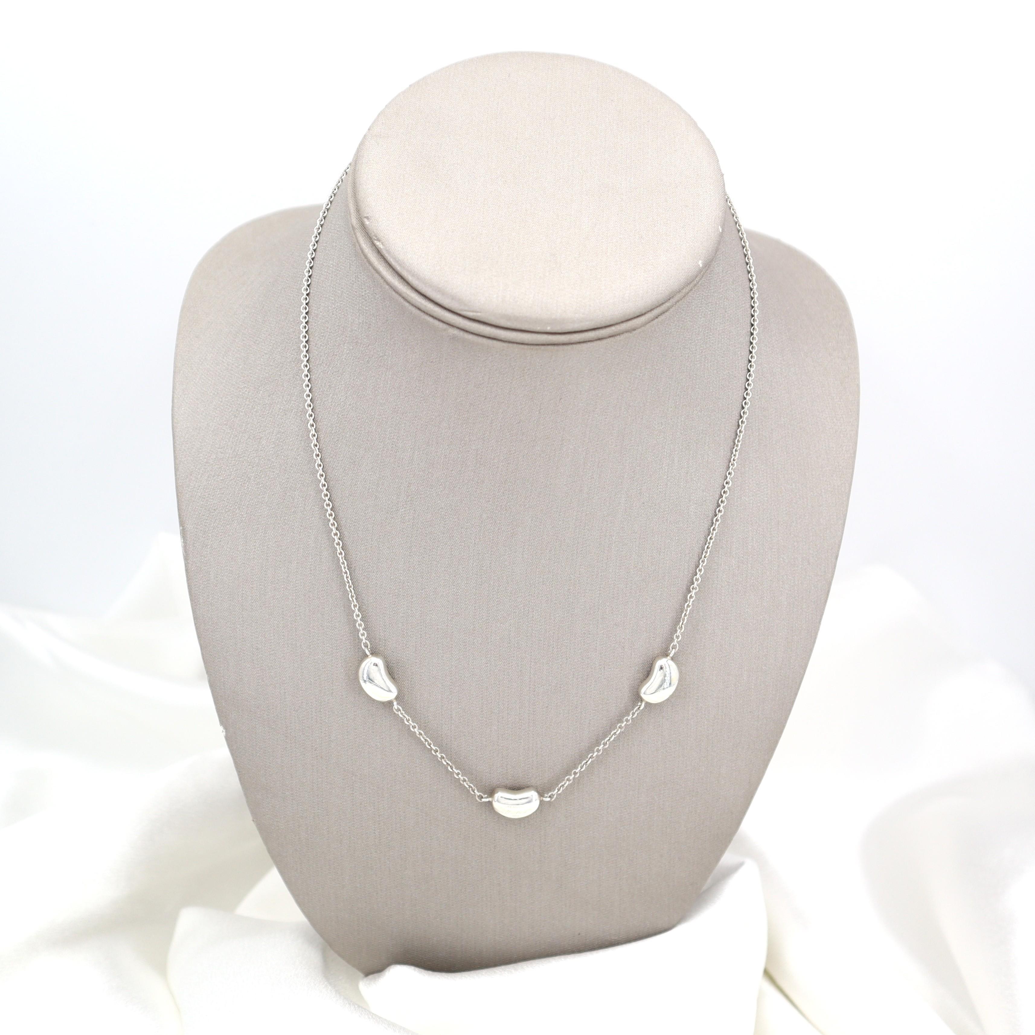 Tiffany & Co. Elsa Peretti - Ciondolo a 3 fagioli in argento sterling - Collana da 16 pollici in vendita 5